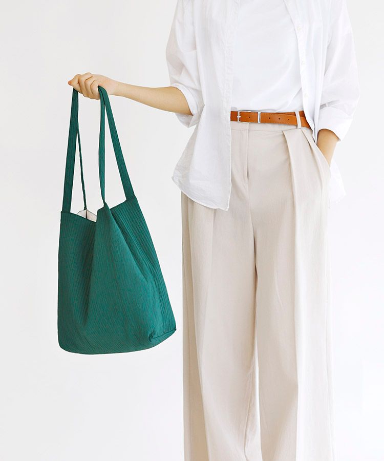 エコバッグ GREEN STUFF Casually boxy shopper bag 53 pleated eco bag bla MUSINSA | GREEN STUFF Casual, boxy shopper bag 53 volume