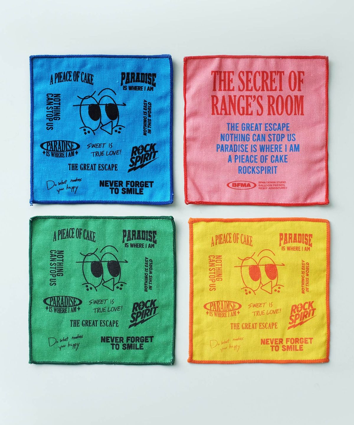 벌룬프렌즈(BALLOON FRIENDS) RANGES ROOM 패브릭 코스터 4종 (그린/블루/옐로우/핑크)