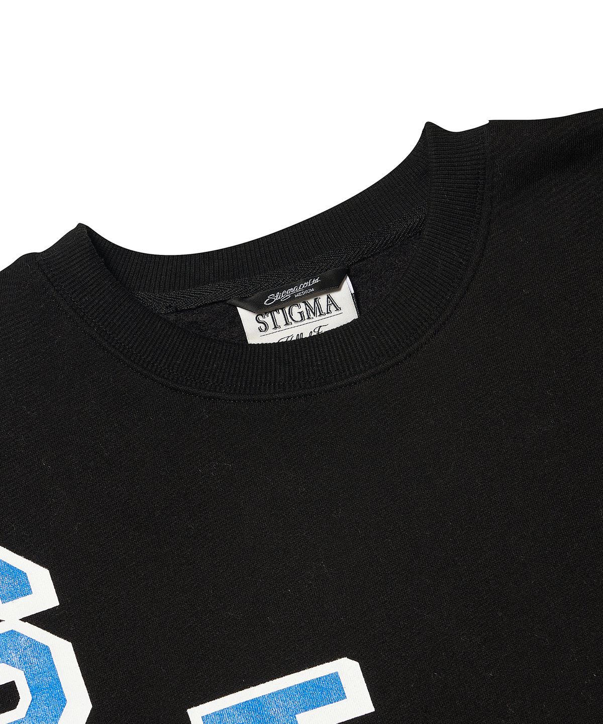 스티그마(STIGMA) COLLEGE OVERSIZED CREWNECK BLACK