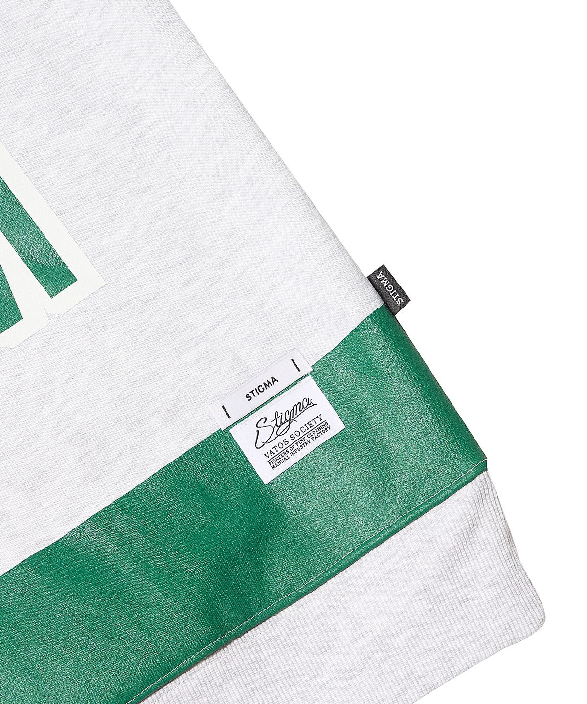 스티그마(STIGMA) COLLEGE OVERSIZED CREWNECK WHITE MELANGE
