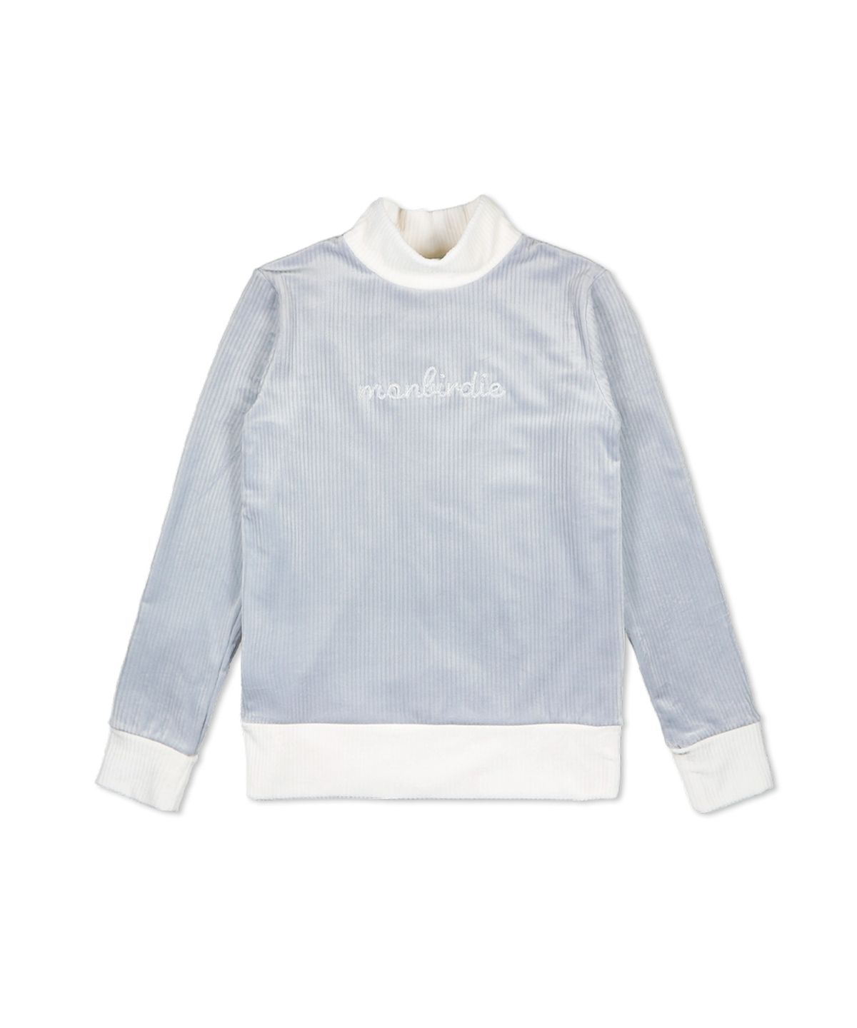 몽버디 골프(MONBIRDIE GOLF) SOFT VELVET STRETCH 벨벳 골지 모크넥 기모 티셔츠 _BLUE