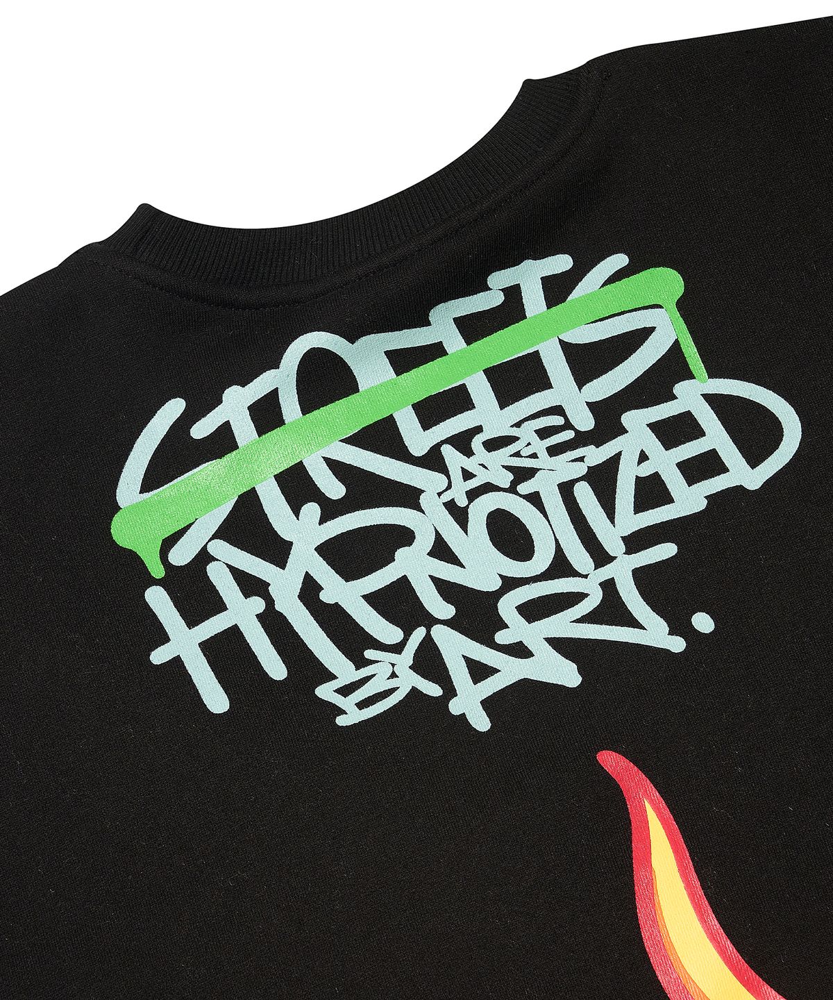 스티그마(STIGMA) FIRE OVERSIZED CREWNECK BLACK