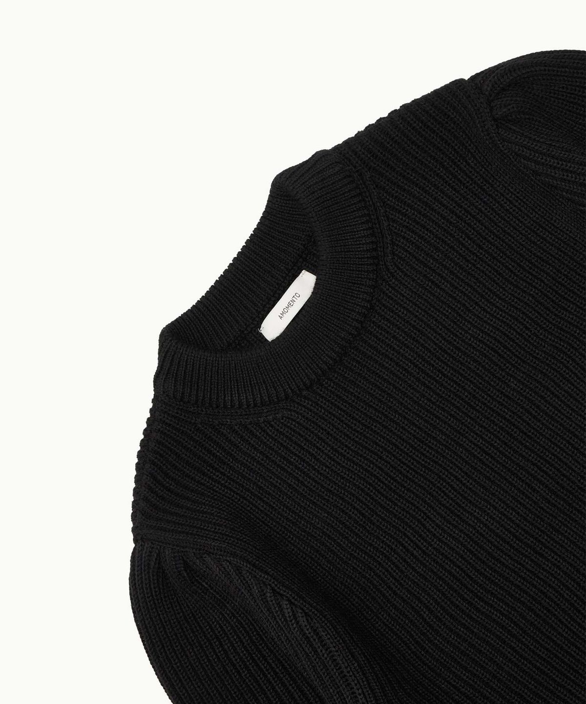 아모멘토(AMOMENTO) HALF NECK KNIT_BLACK