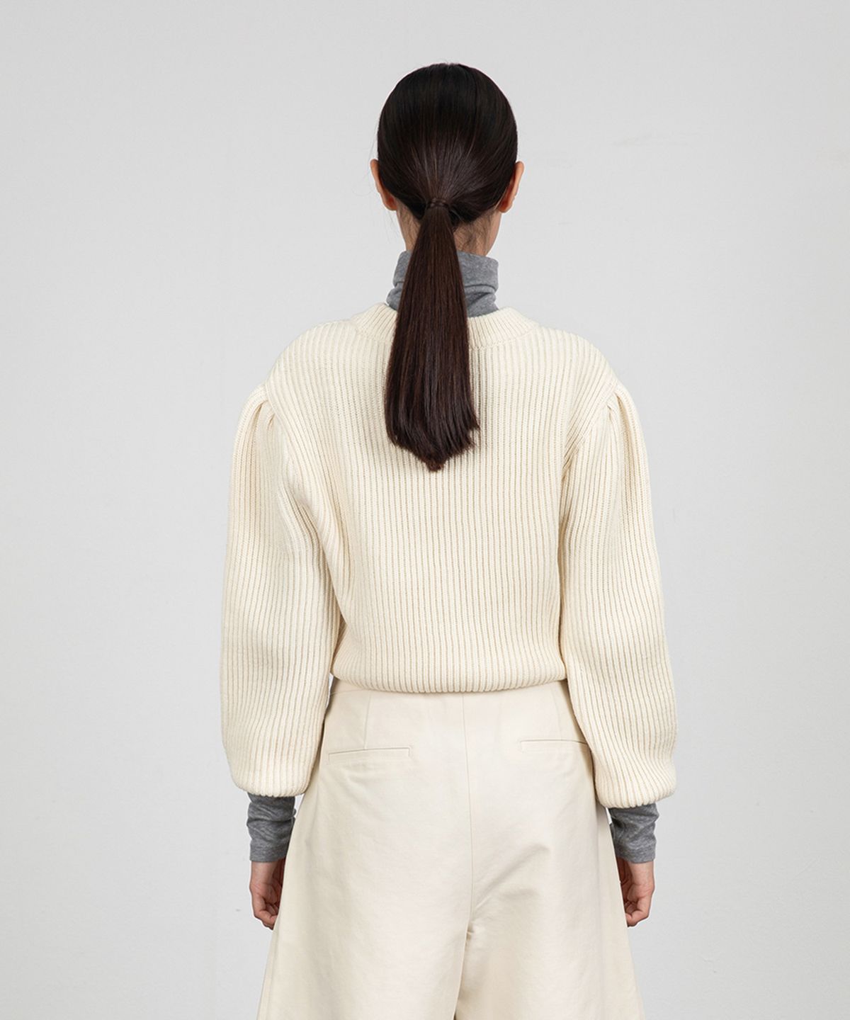 아모멘토(AMOMENTO) HALF NECK KNIT_ECRU
