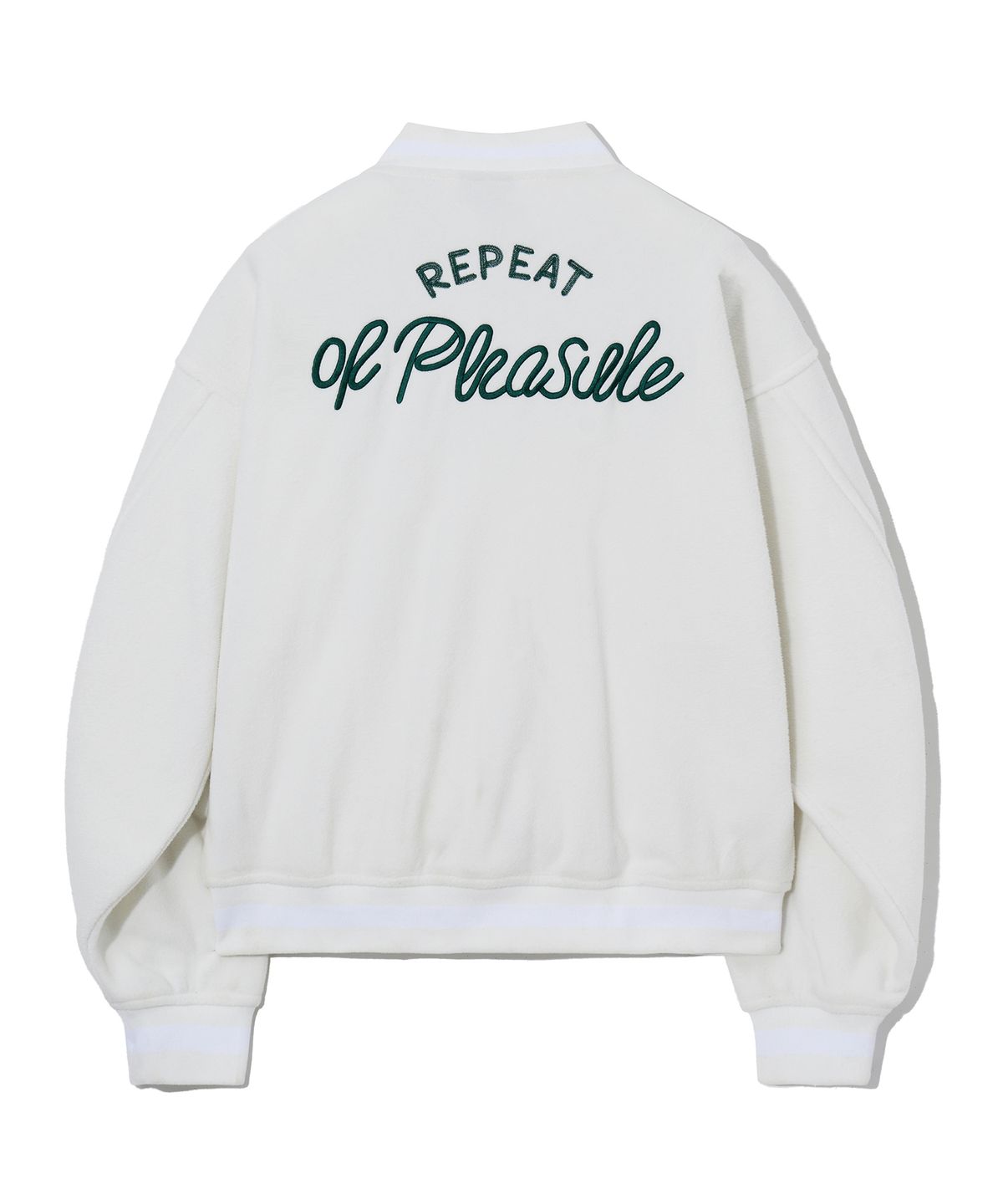 그루브라임(GROOVE RHYME) FLEECE VARSITY JACKET (IVORY) [LRSWCFU901M] - 사이즈 ...