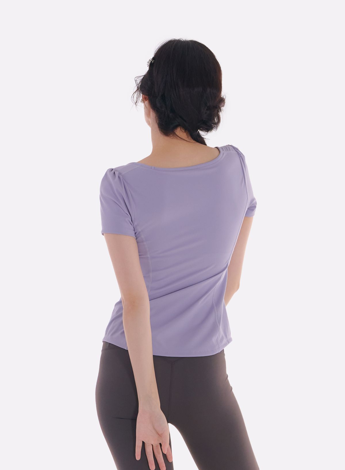 레르(LER) 숏 슬리브 스퀘어넥 탑 바이올렛 L23TS01VT