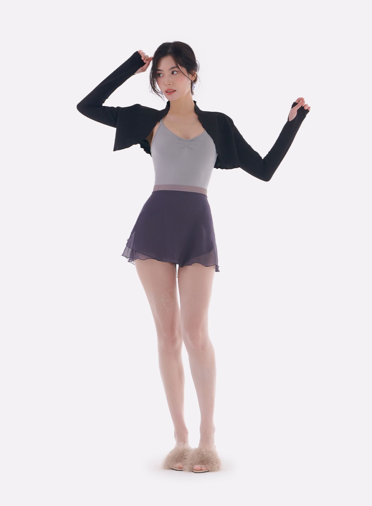 레르(LER) 루즈핏 볼레로 블랙 L23OT01BK