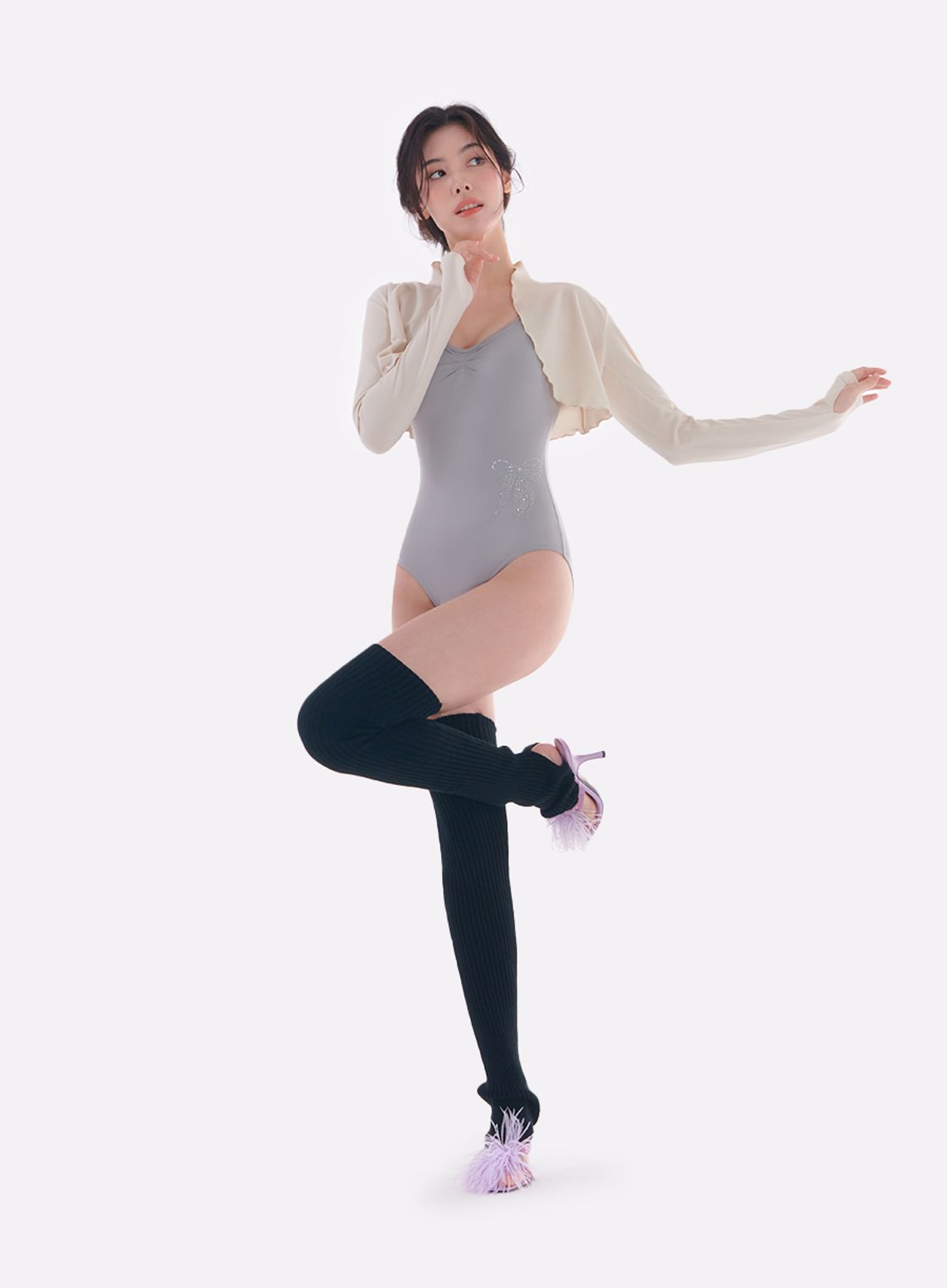 레르(LER) 루즈핏 볼레로 아이보리 L23OT01IV