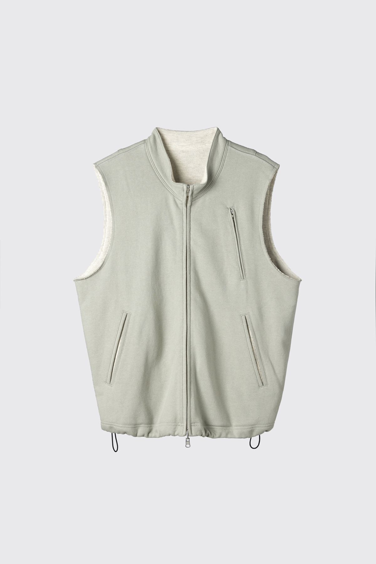 해칭룸(HATCHINGROOM) Reversible Jersey Vest Olive Grey