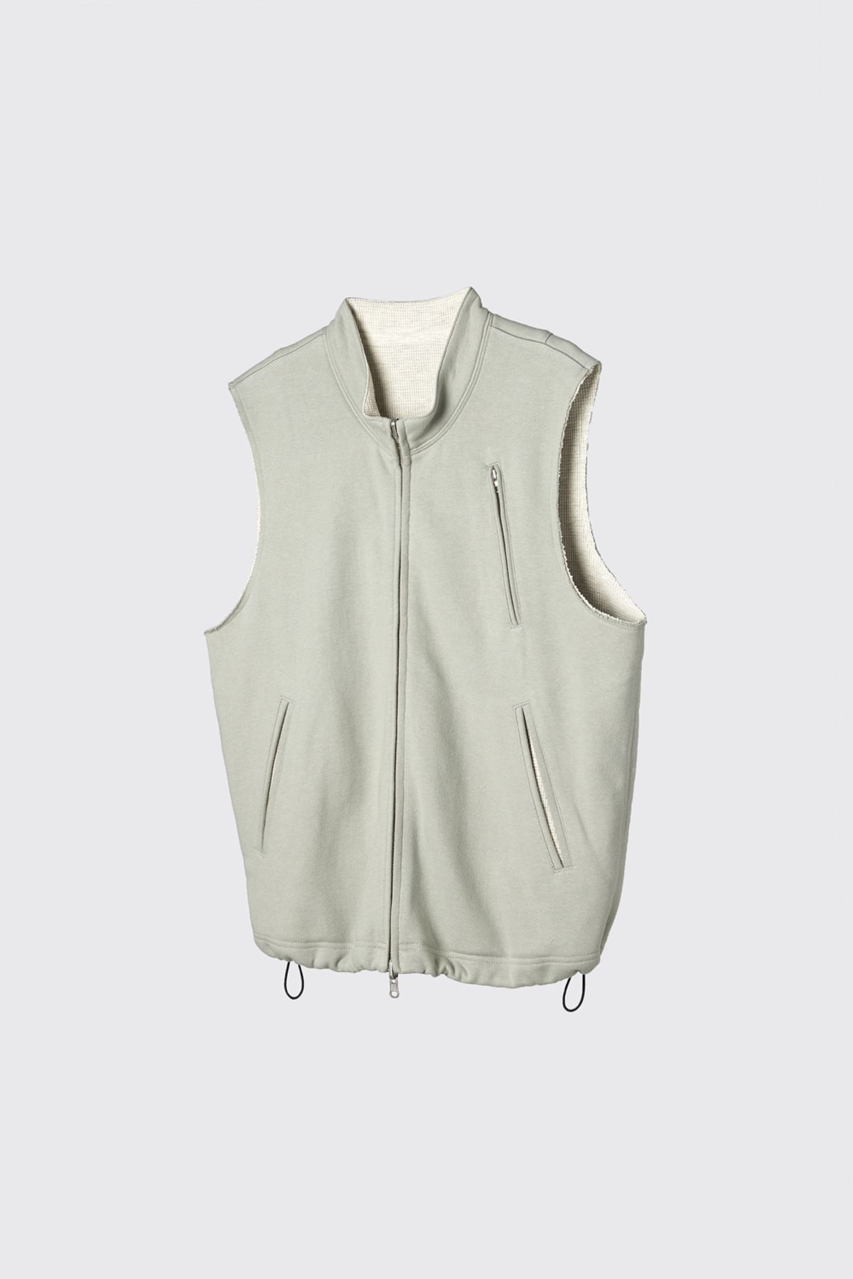 해칭룸(HATCHINGROOM) Reversible Jersey Vest Olive Grey