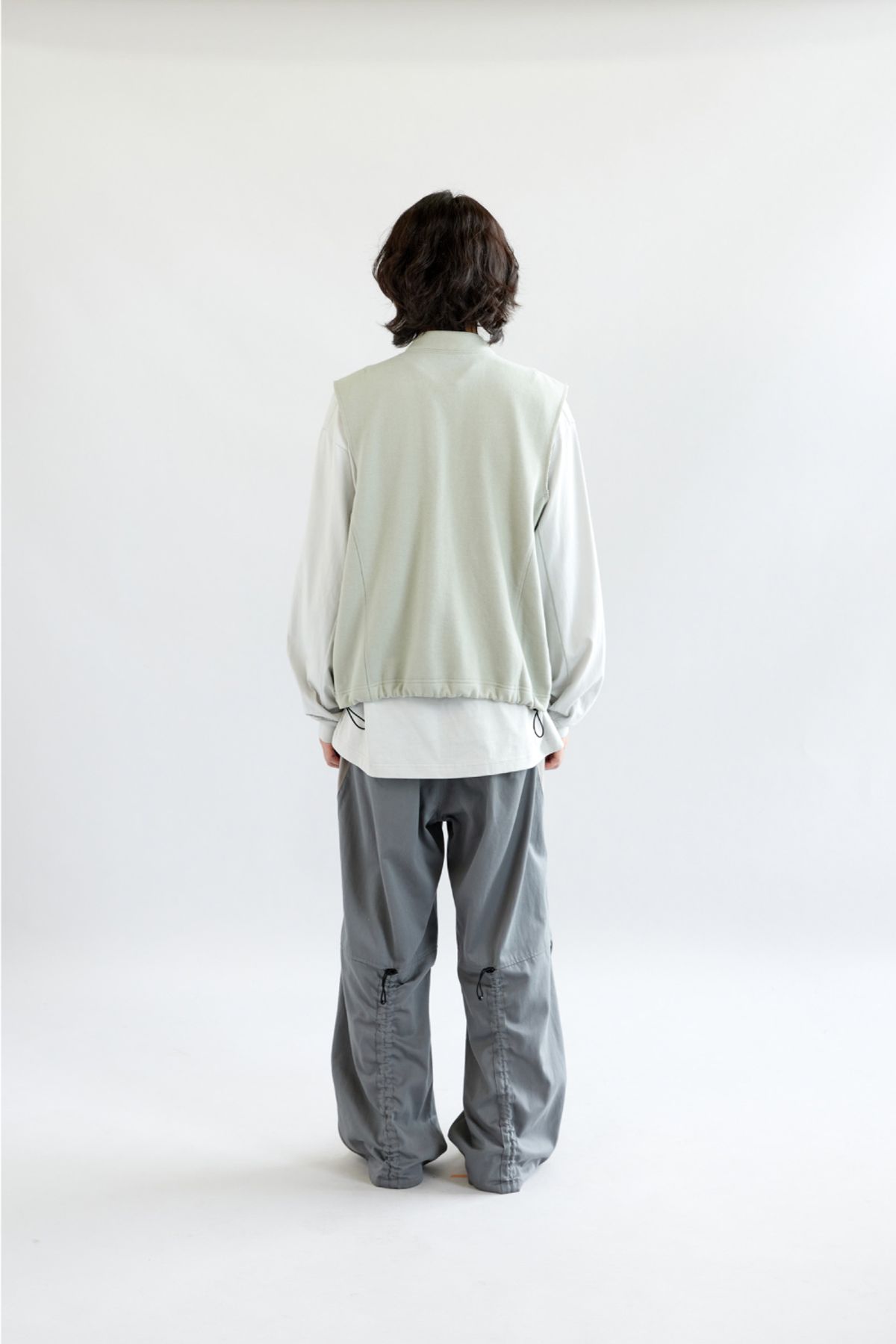 해칭룸(HATCHINGROOM) Reversible Jersey Vest Olive Grey