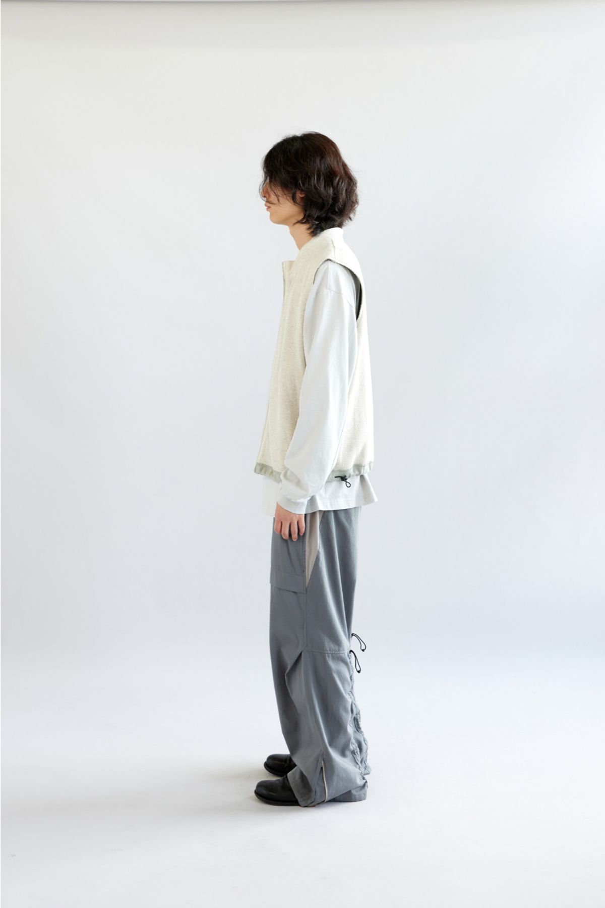 해칭룸(HATCHINGROOM) Reversible Jersey Vest Olive Grey
