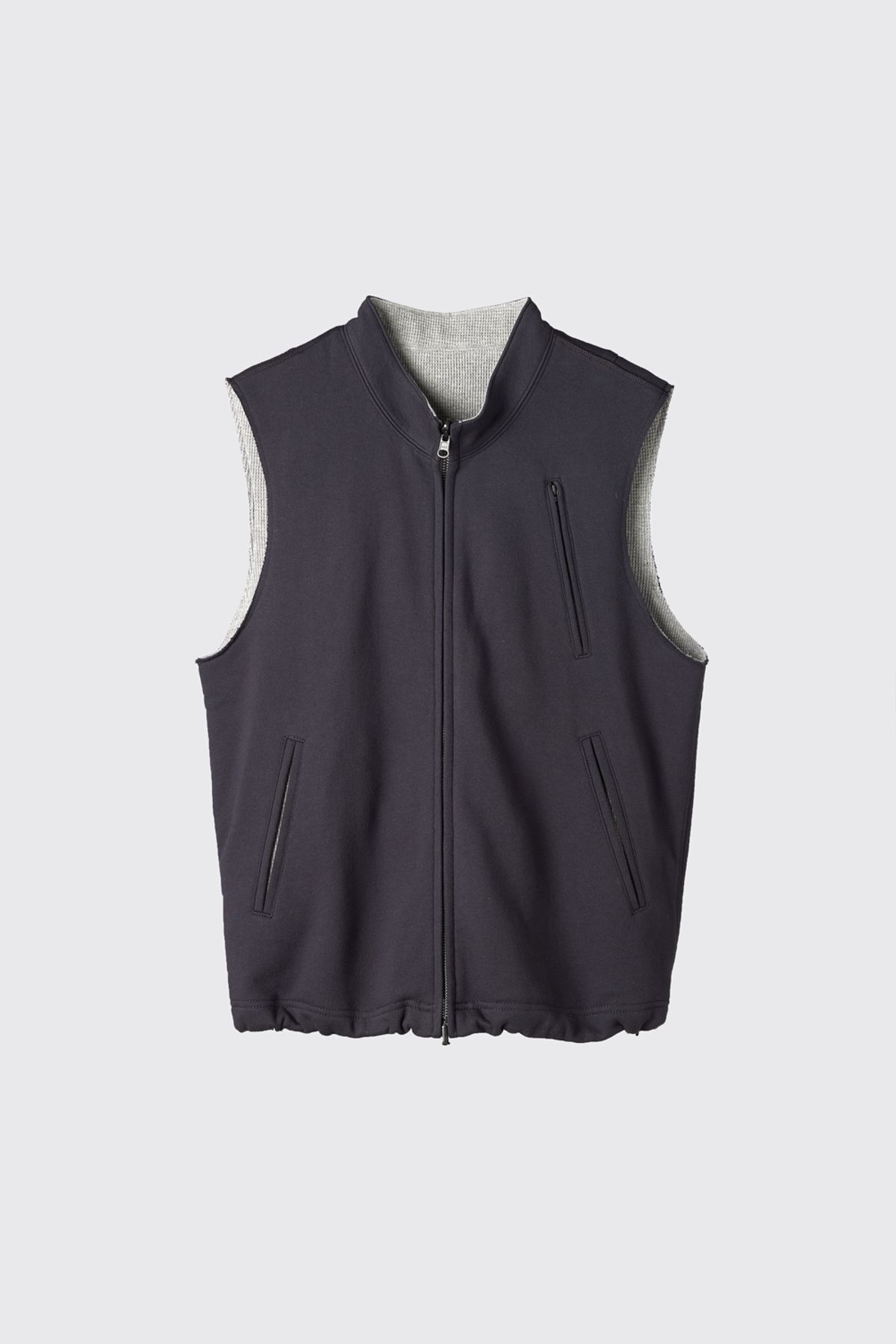 해칭룸(HATCHINGROOM) Reversible Jersey Vest Washed Navy
