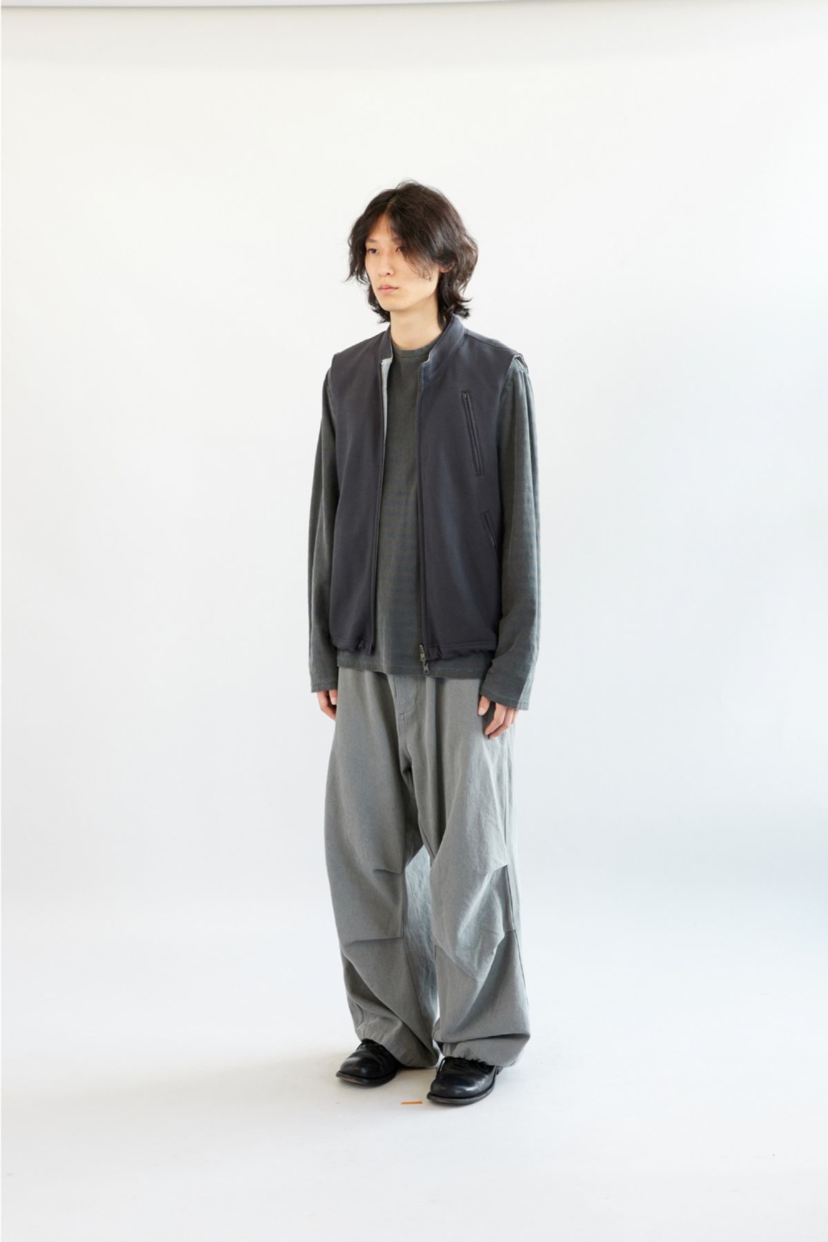 해칭룸(HATCHINGROOM) Reversible Jersey Vest Washed Navy