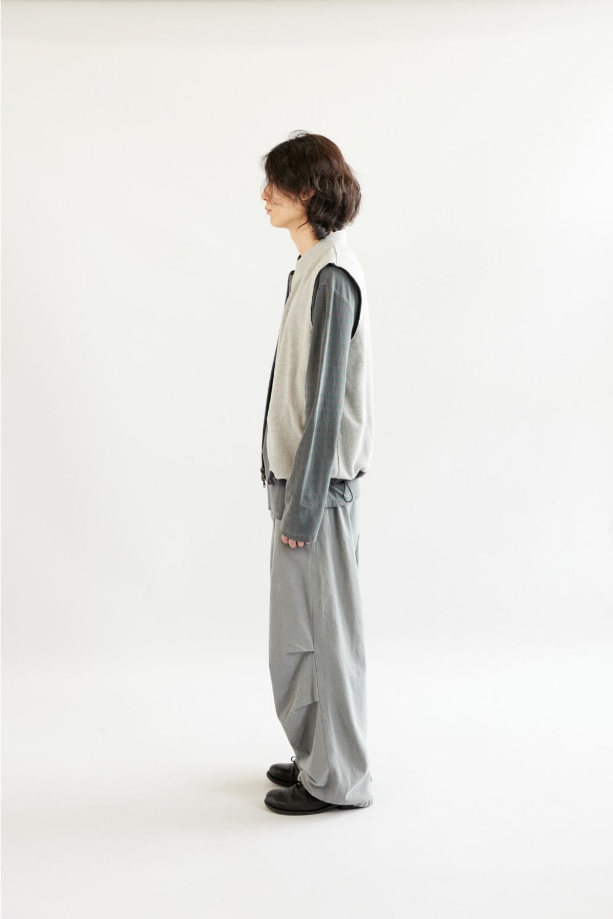 해칭룸(HATCHINGROOM) Reversible Jersey Vest Washed Navy