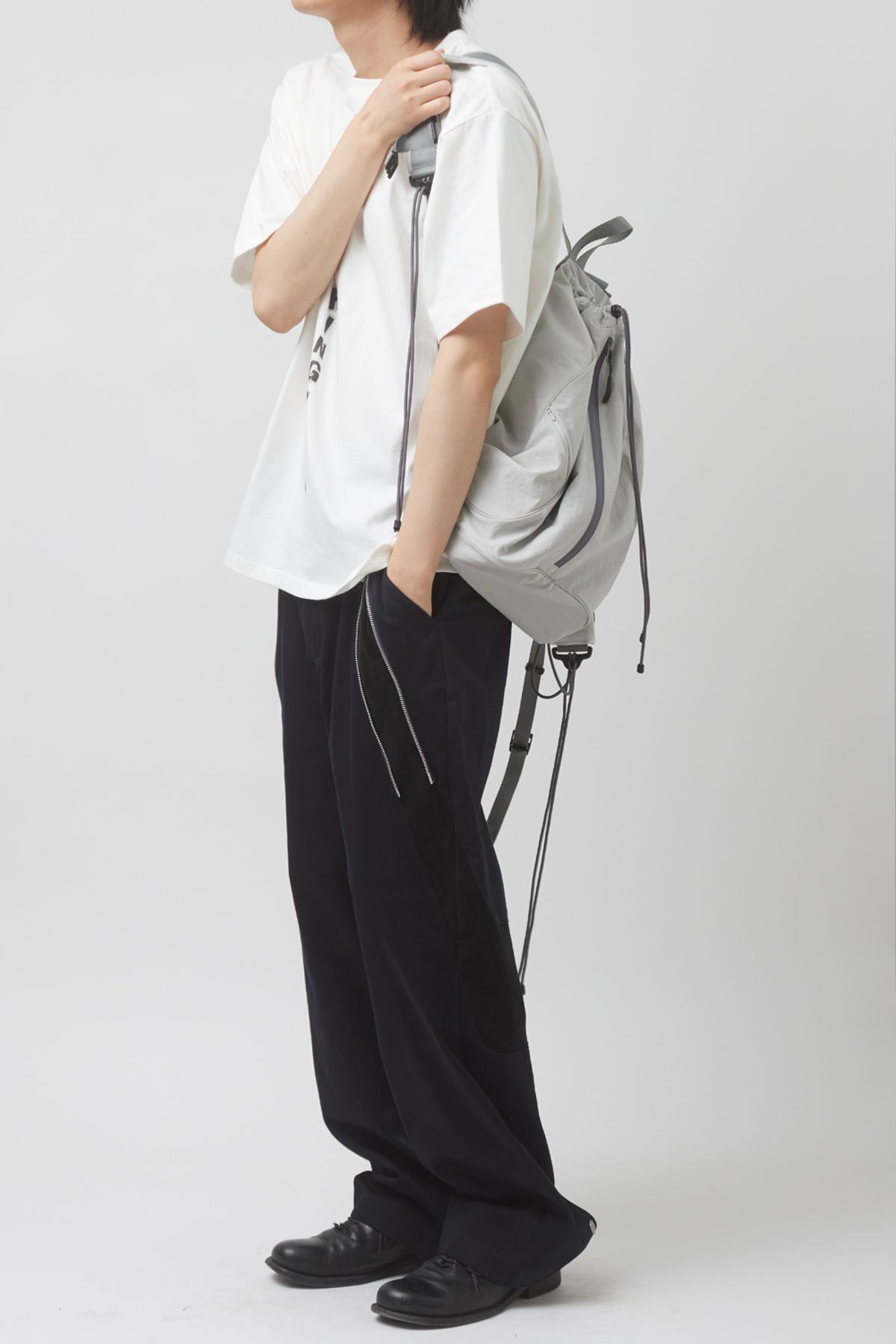해칭룸(HATCHINGROOM) String Backpack Nylon Light Grey