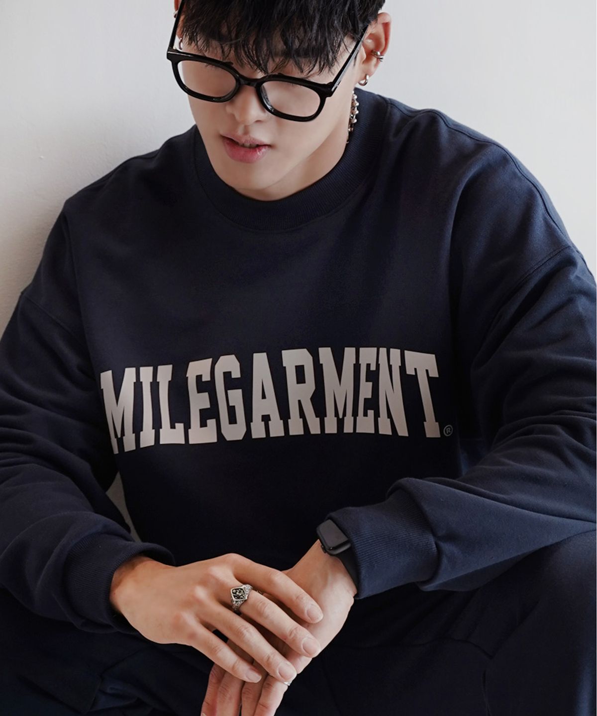 더마일(THEMILE) MILE GARMENTS  SWEAT MTM [NAVY]