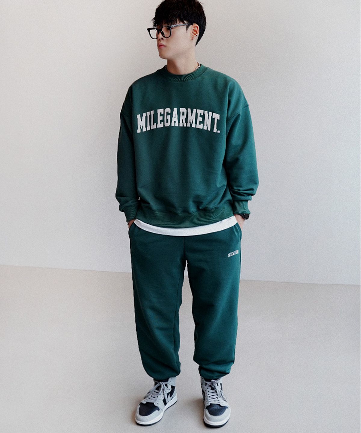 더마일(THEMILE) MILE GARMENTS  SWEAT MTM [GREEN]