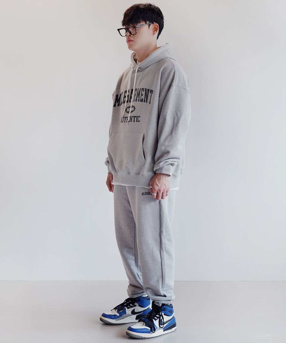 더마일(THEMILE) MILE GARMENTS SWEAT HOODIE [GREY]