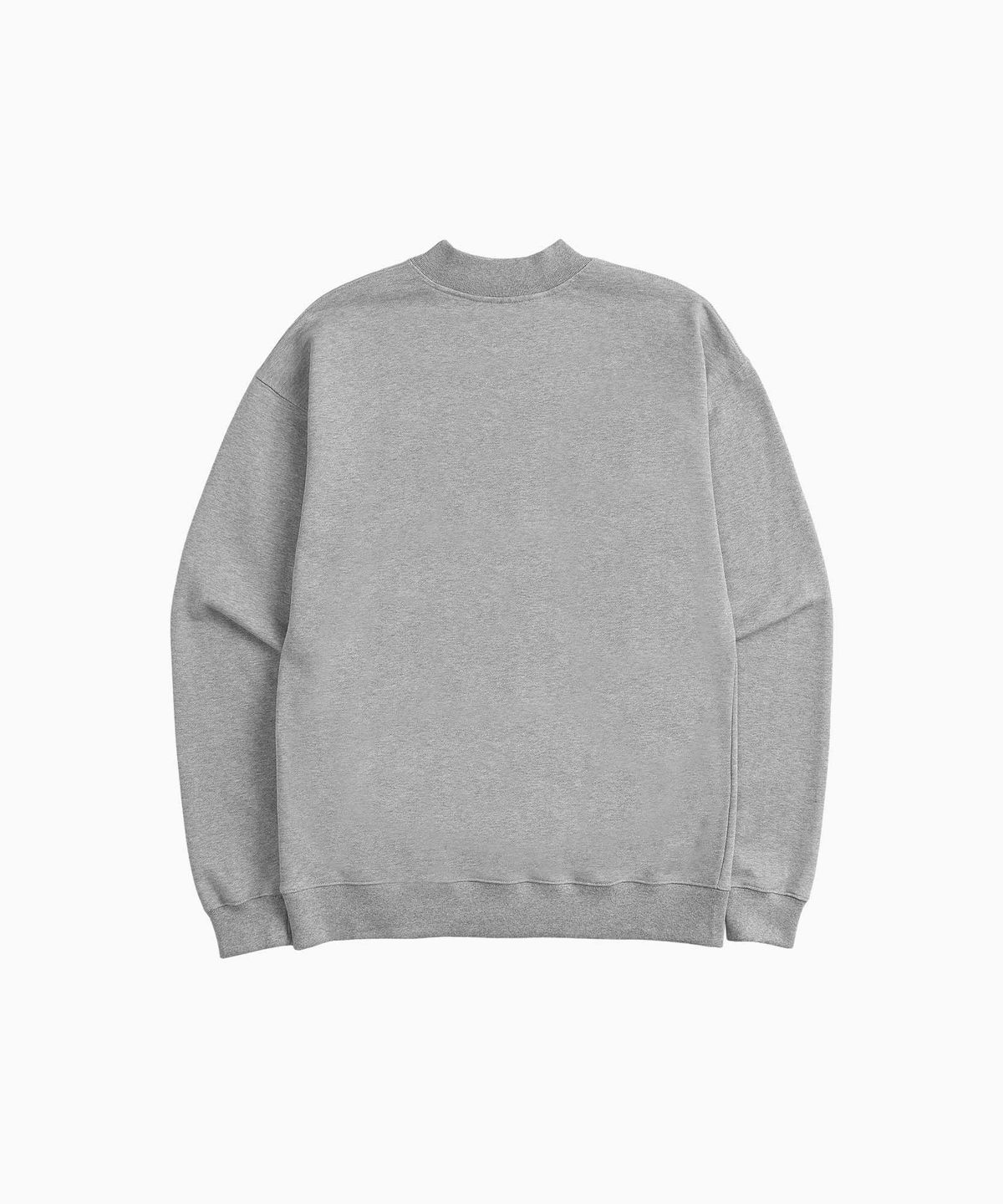 미나수(MENASOO) UNISEX HERITAGE EMBLEM MOCK-NECK SWEATSHIRT MELANGE