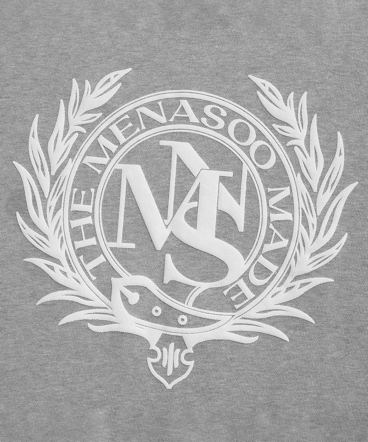 미나수(MENASOO) UNISEX HERITAGE EMBLEM MOCK-NECK SWEATSHIRT MELANGE