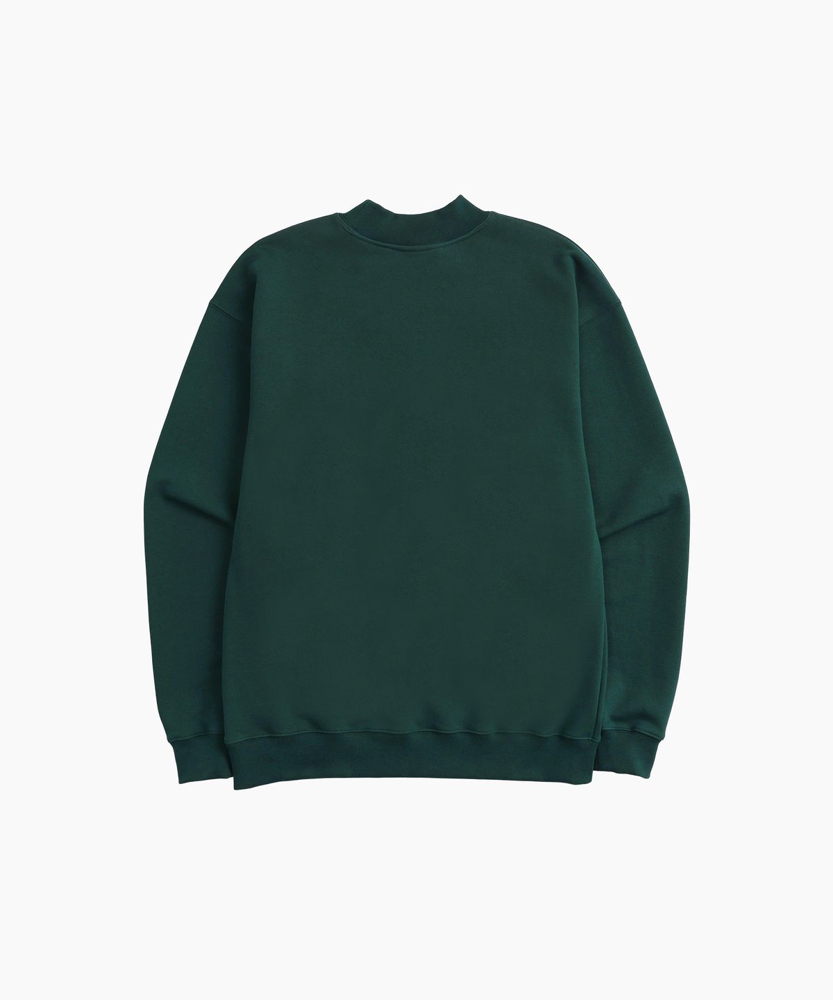 미나수(MENASOO) UNISEX HERITAGE EMBLEM MOCK-NECK SWEATSHIRT GREEN