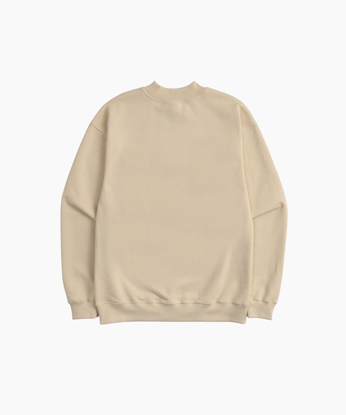 미나수(MENASOO) UNISEX HERITAGE EMBLEM MOCK-NECK SWEATSHIRT IVORY