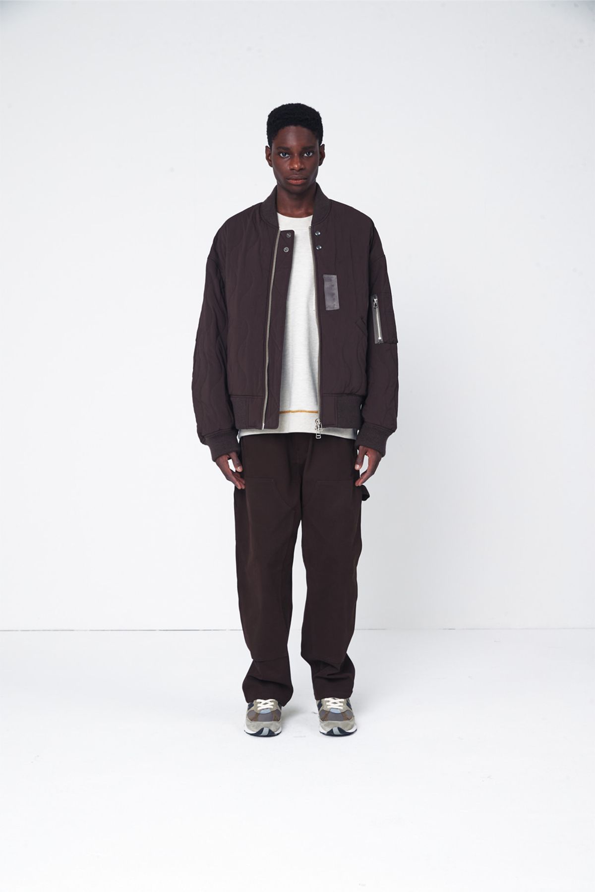홀리선(HORLISUN) Airborne Nylon Padding Jacket Brown