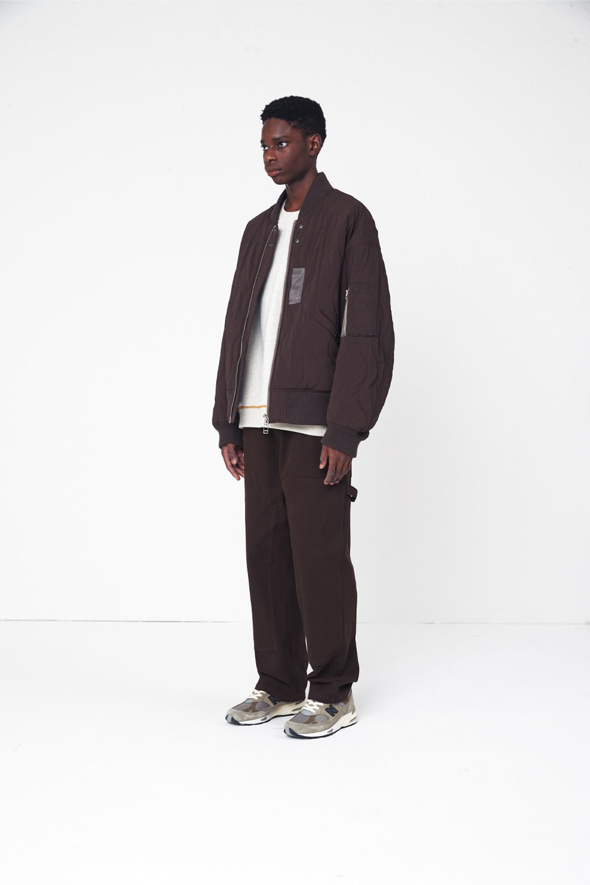 홀리선(HORLISUN) Airborne Nylon Padding Jacket Brown