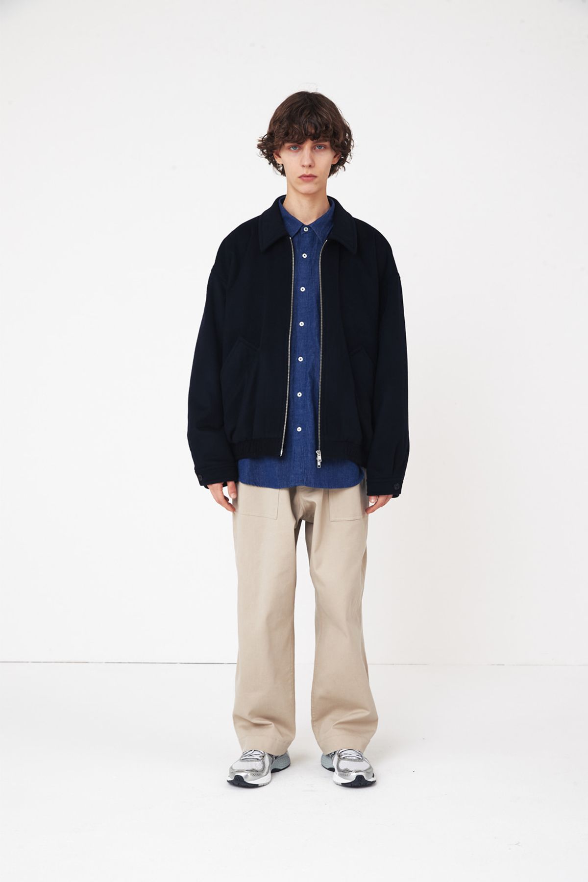 홀리선(HORLISUN) Mayor Wool Blouson Jacket Navy