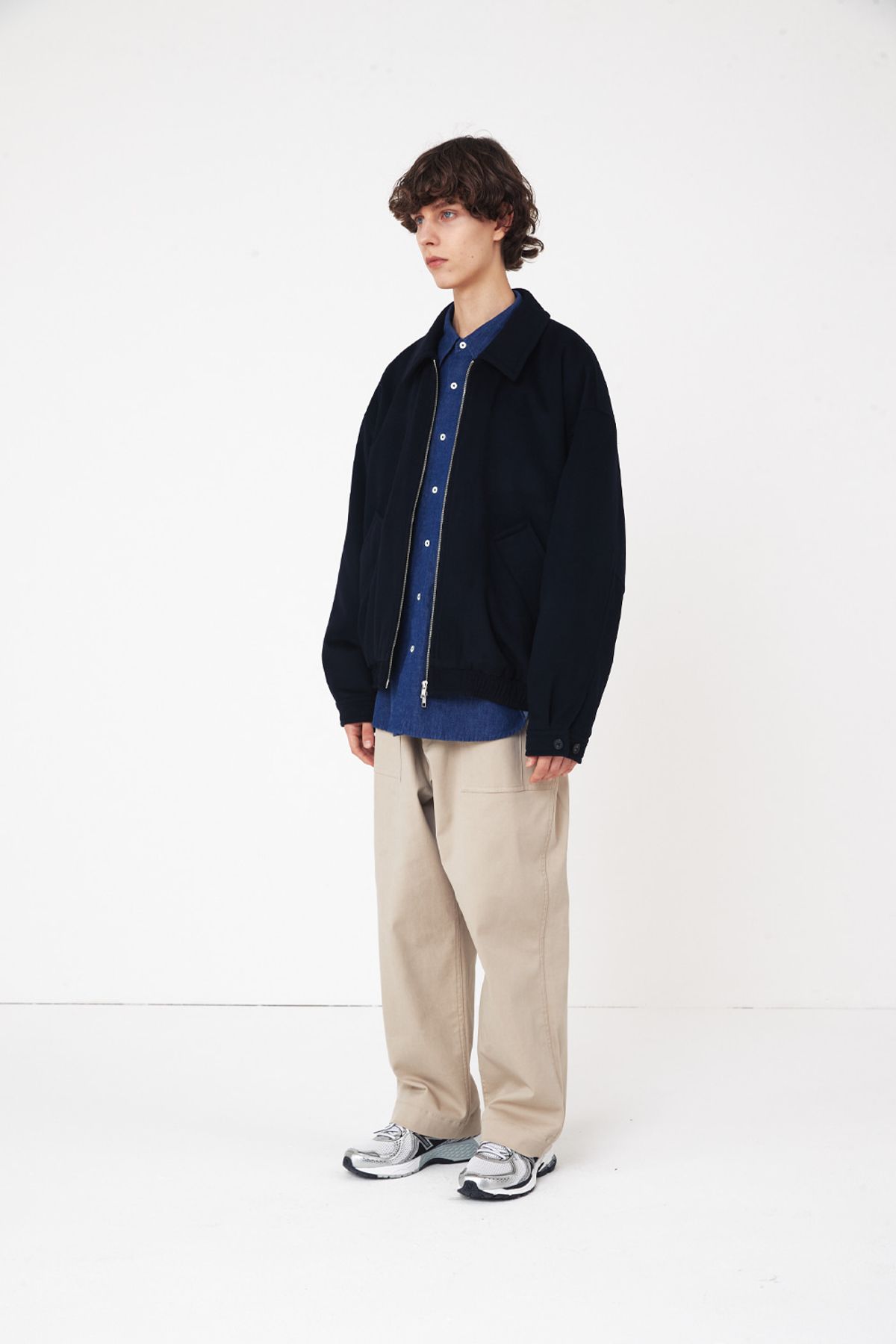 홀리선(HORLISUN) Mayor Wool Blouson Jacket Navy