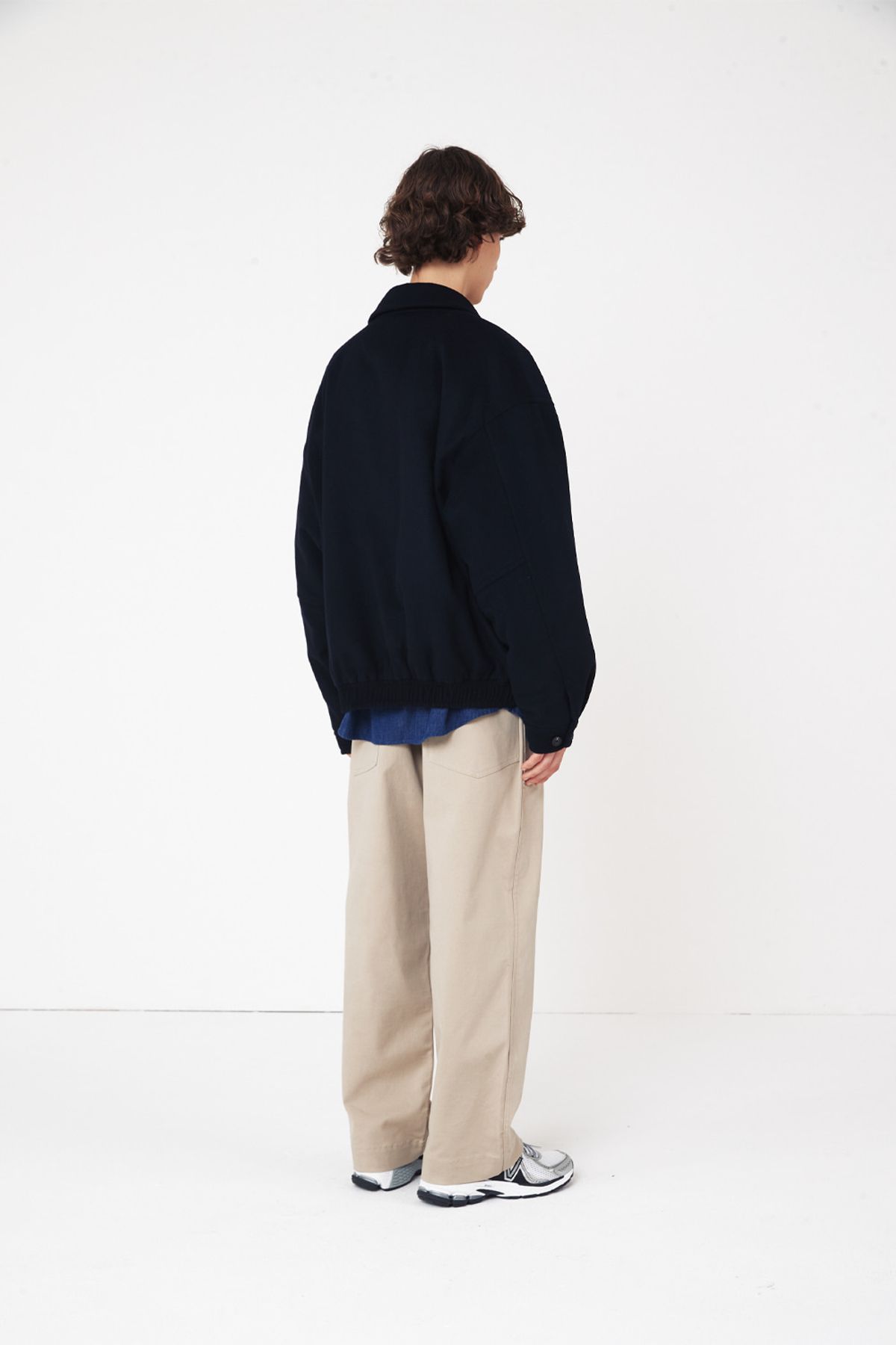 홀리선(HORLISUN) Mayor Wool Blouson Jacket Navy