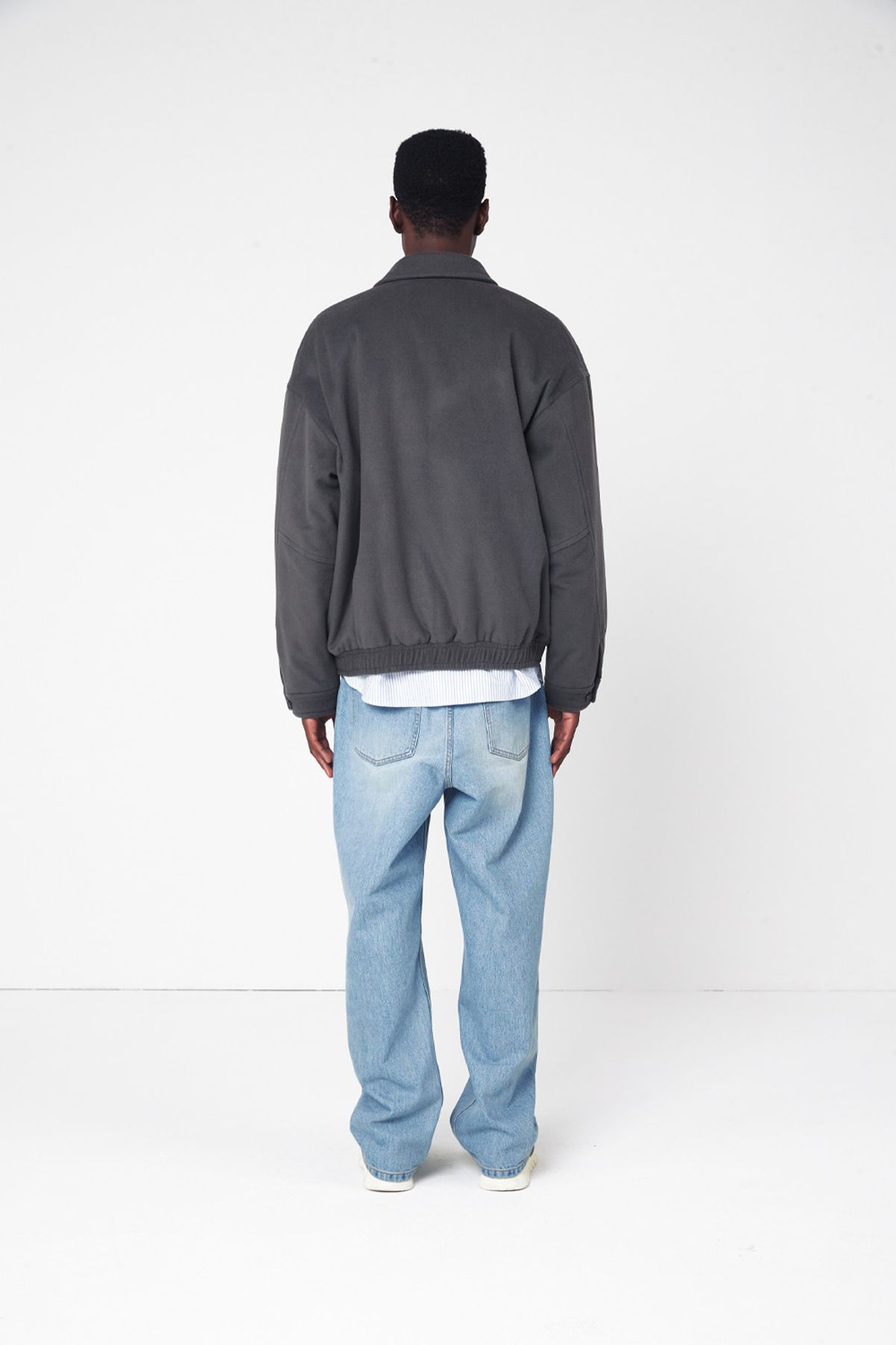 홀리선(HORLISUN) Mayor Wool Blouson Jacket Dark Gray