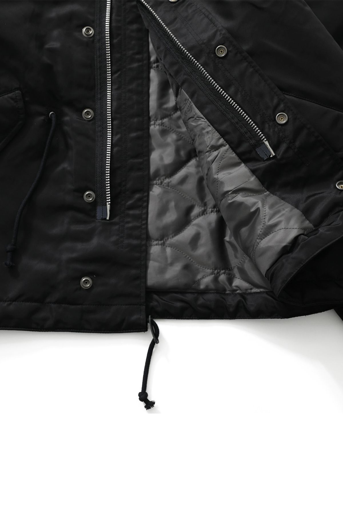 홀리선(HORLISUN) Atomic Nylon Hoodie Parka Black