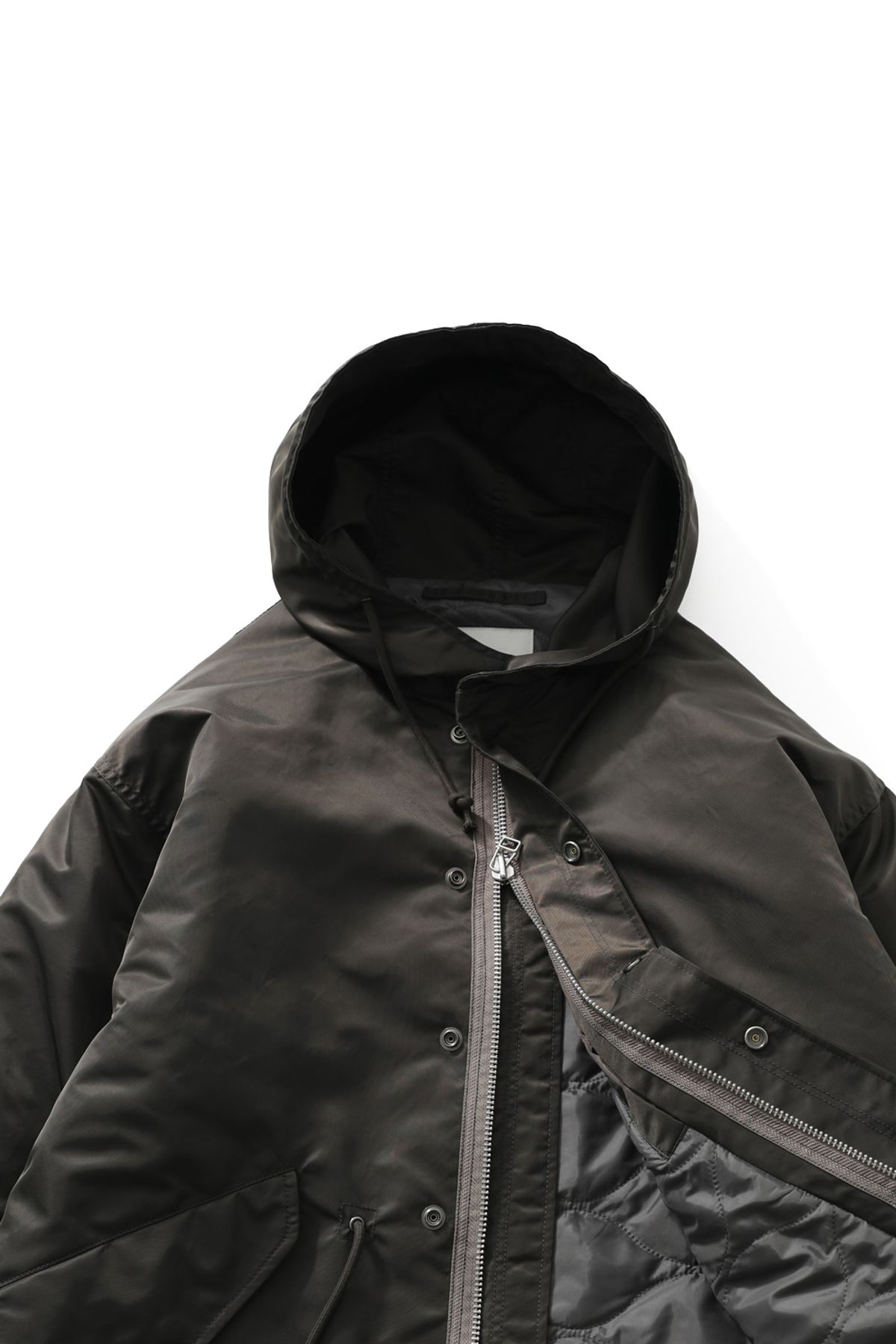 홀리선(HORLISUN) Atomic Nylon Hoodie Parka Khaki Brown