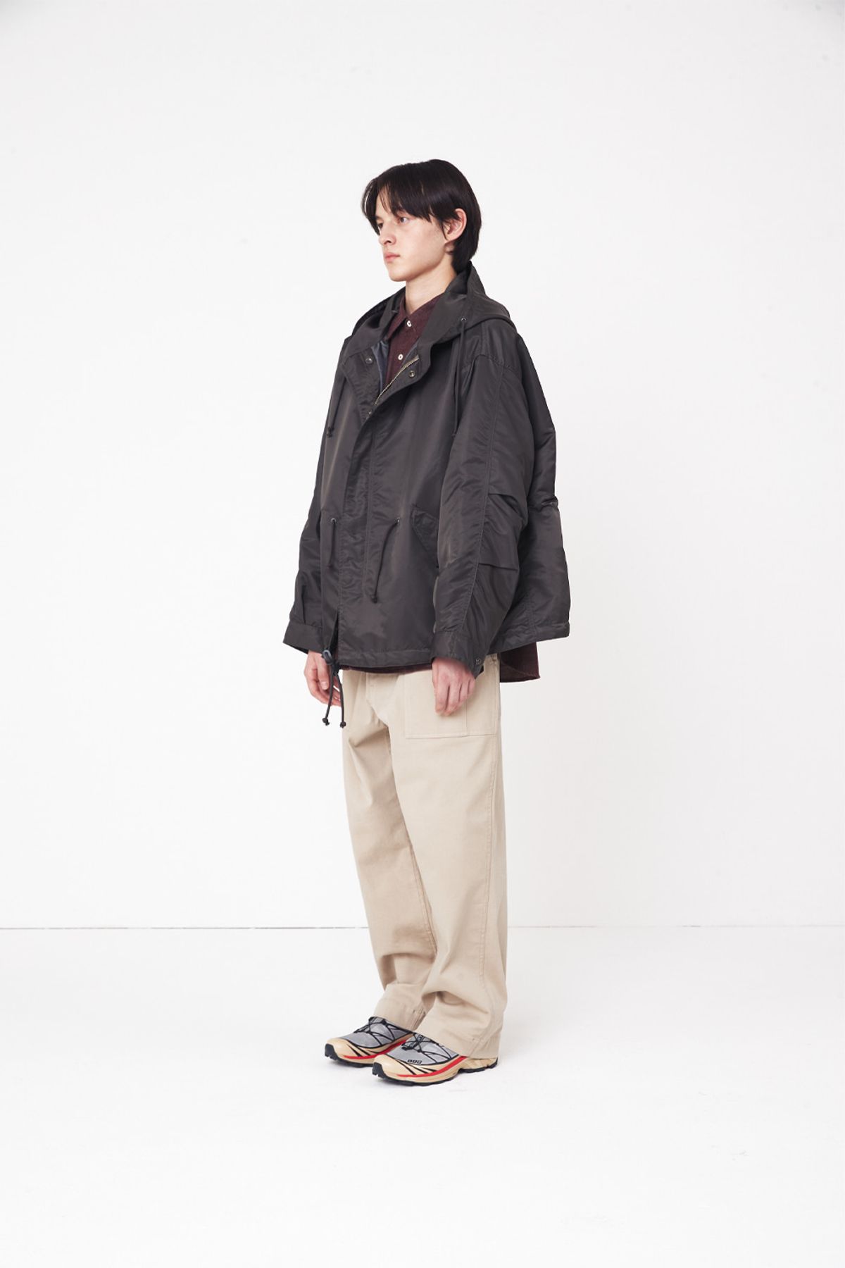 홀리선(HORLISUN) Atomic Nylon Hoodie Parka Khaki Brown