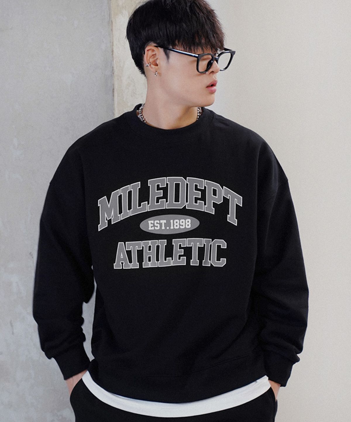 더마일(THEMILE) MILE DEPT  SWEAT MTM [BLACK]