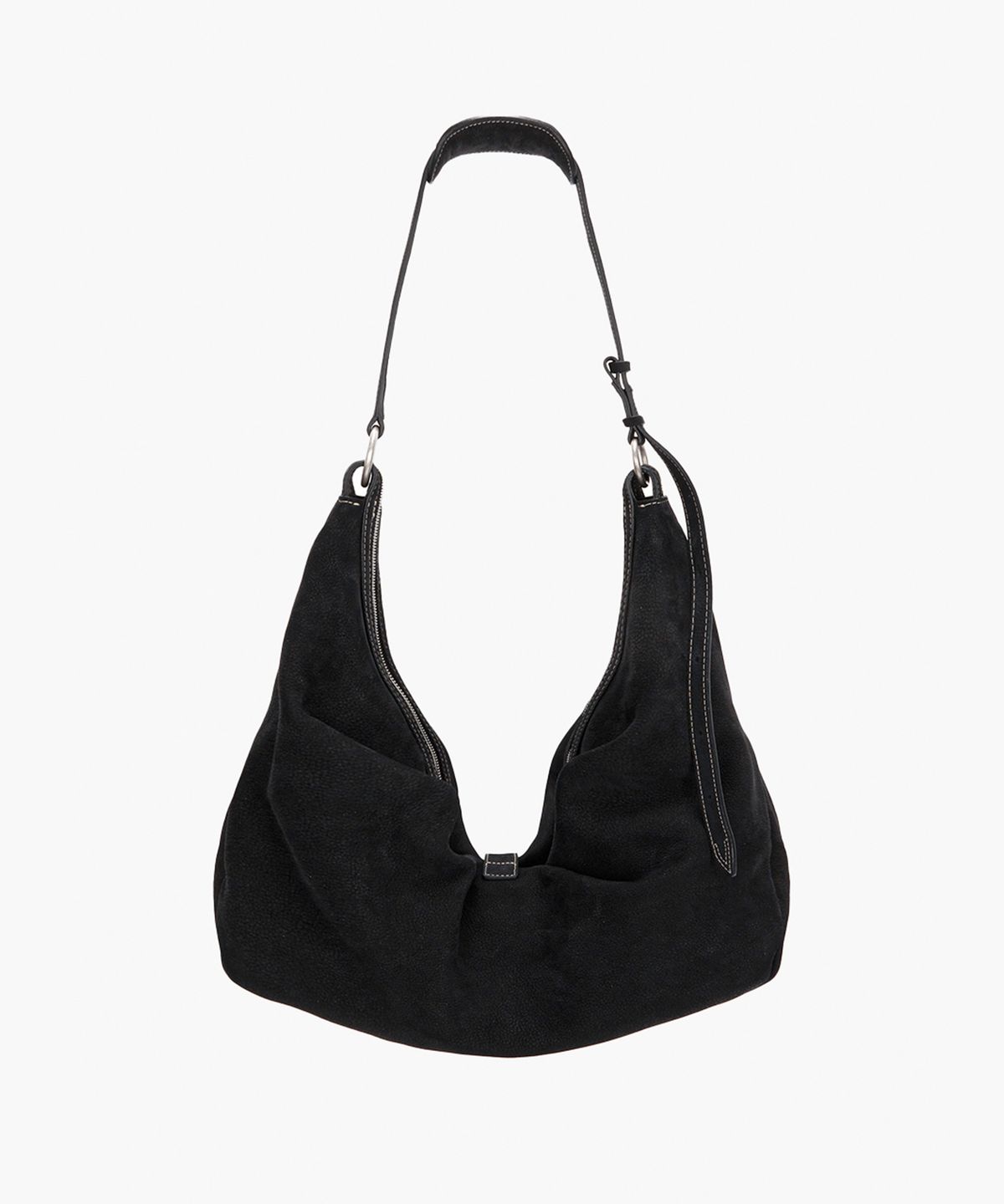 마지셔우드(MARGESHERWOOD) BELTED HOBO_black nubuck