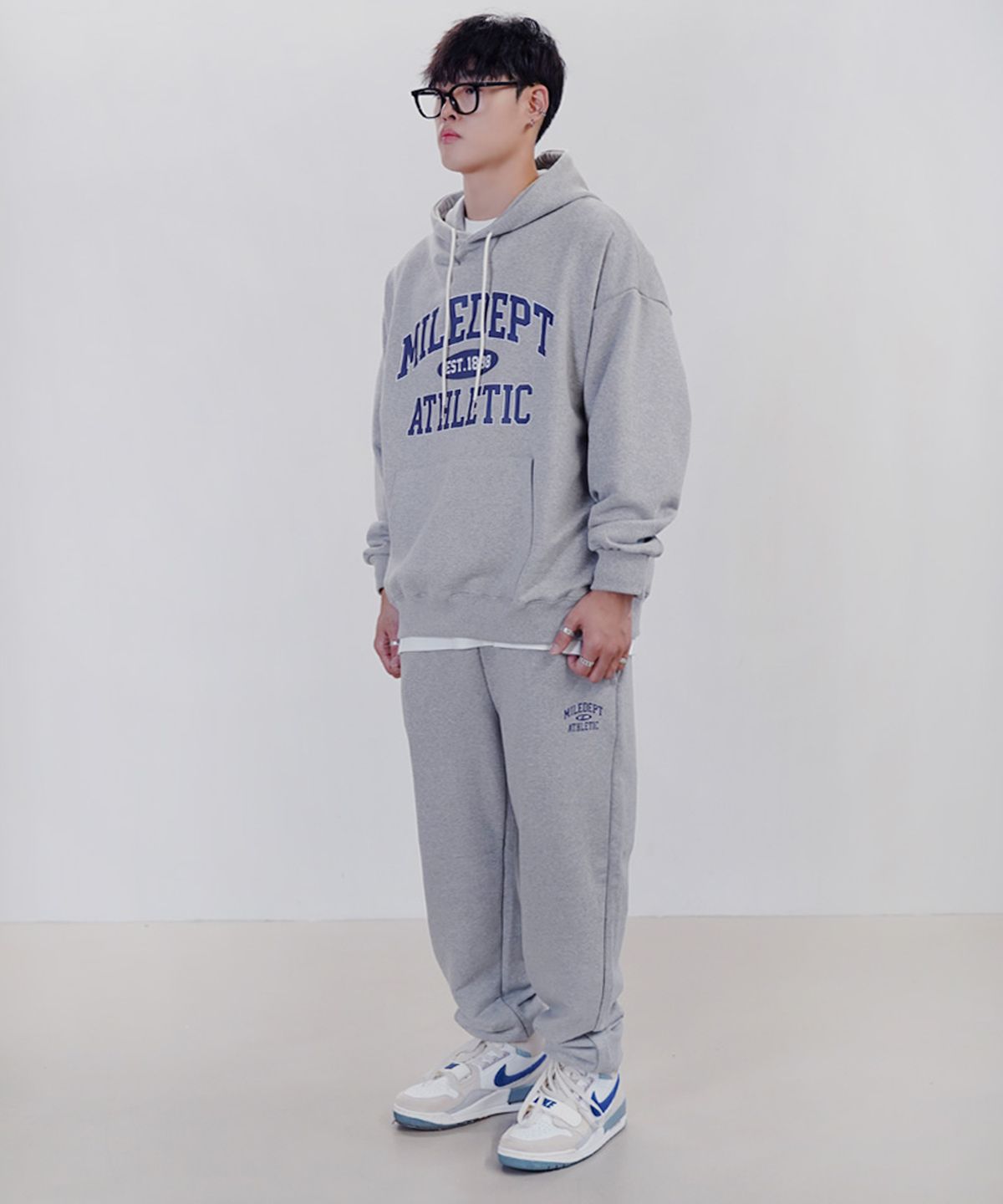 더마일(THEMILE) MILE DEPT SWEAT HOODIE [GREY]