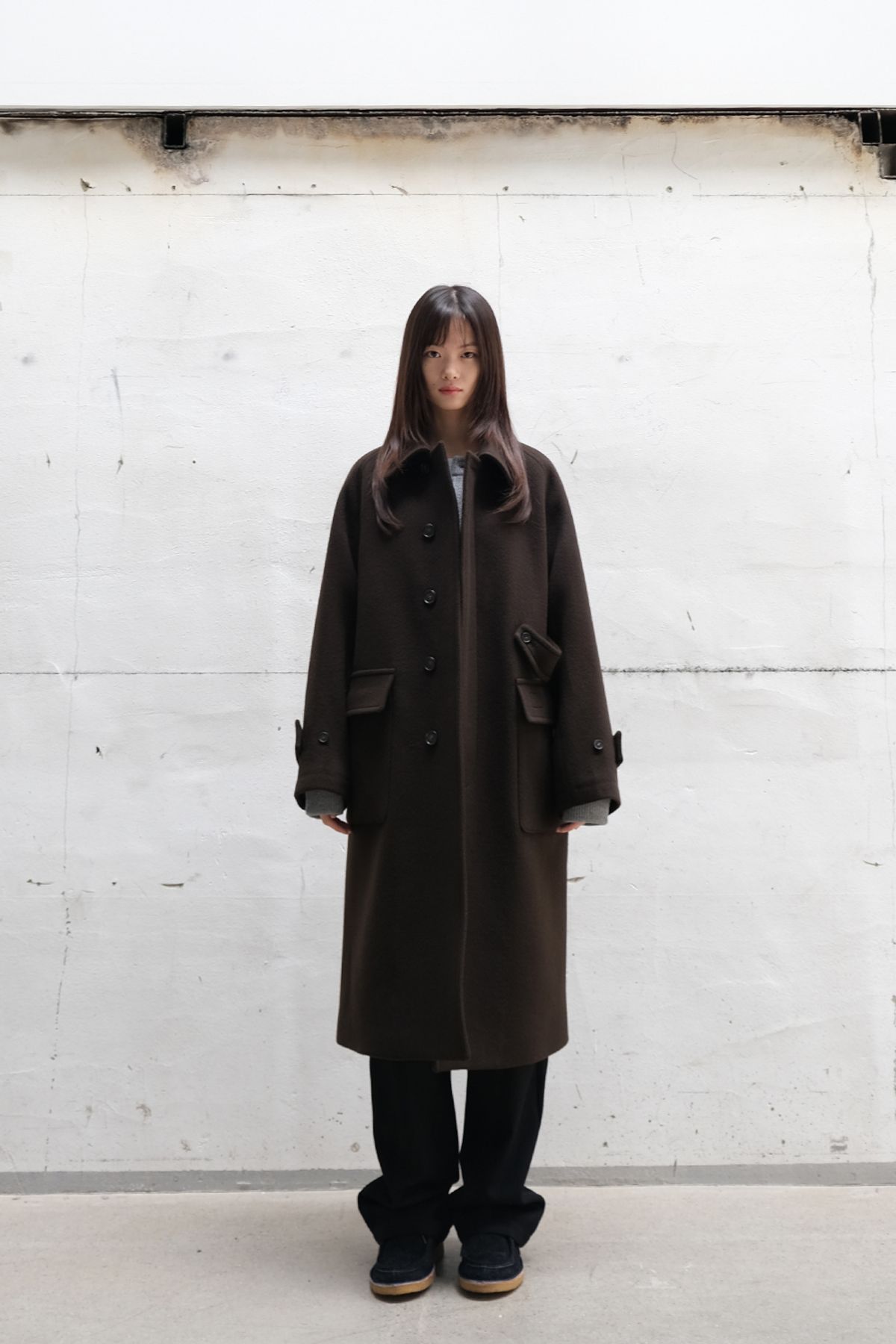 홀리선(HORLISUN) Winterport Wool Coat Dark Brown