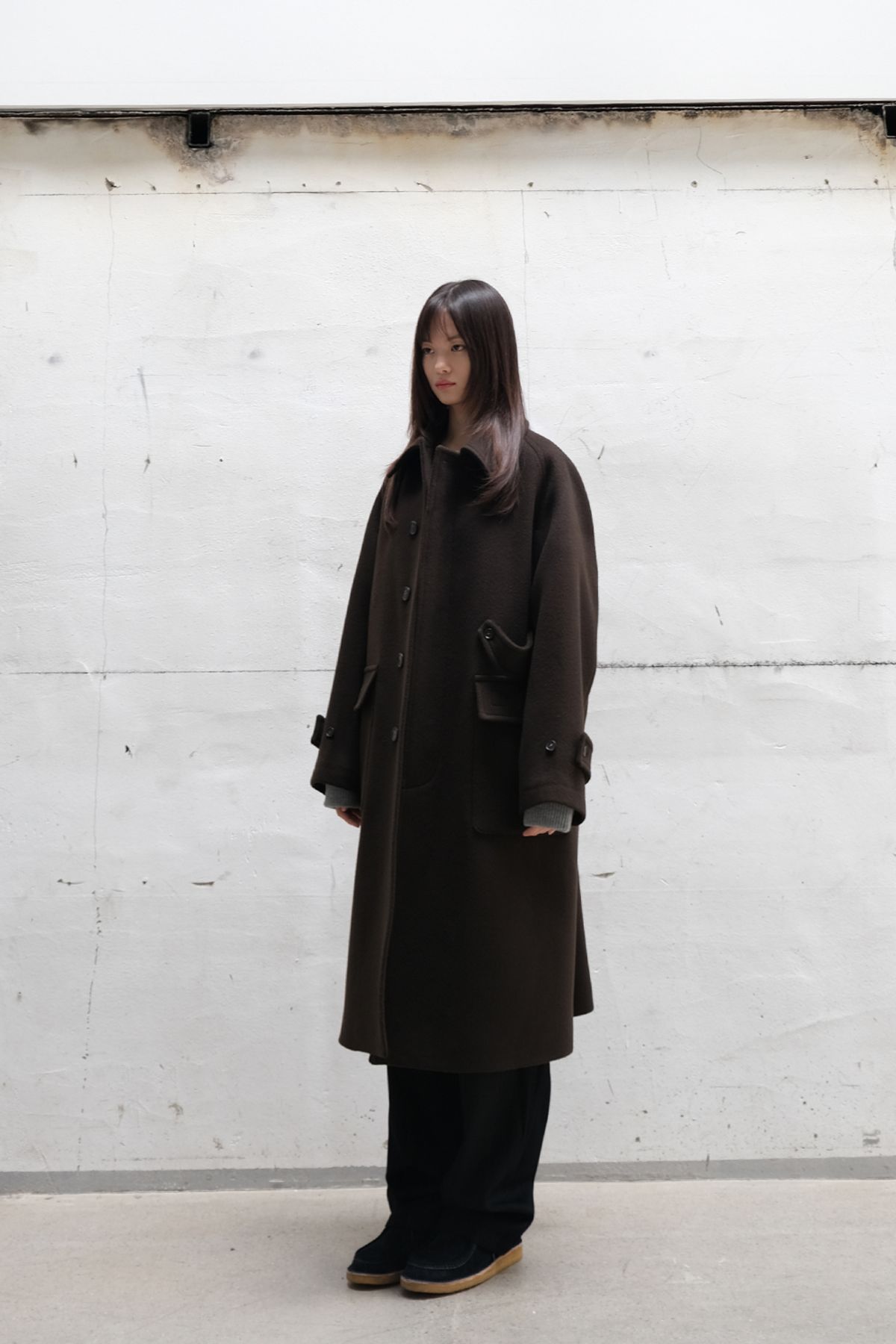 홀리선(HORLISUN) Winterport Wool Coat Dark Brown