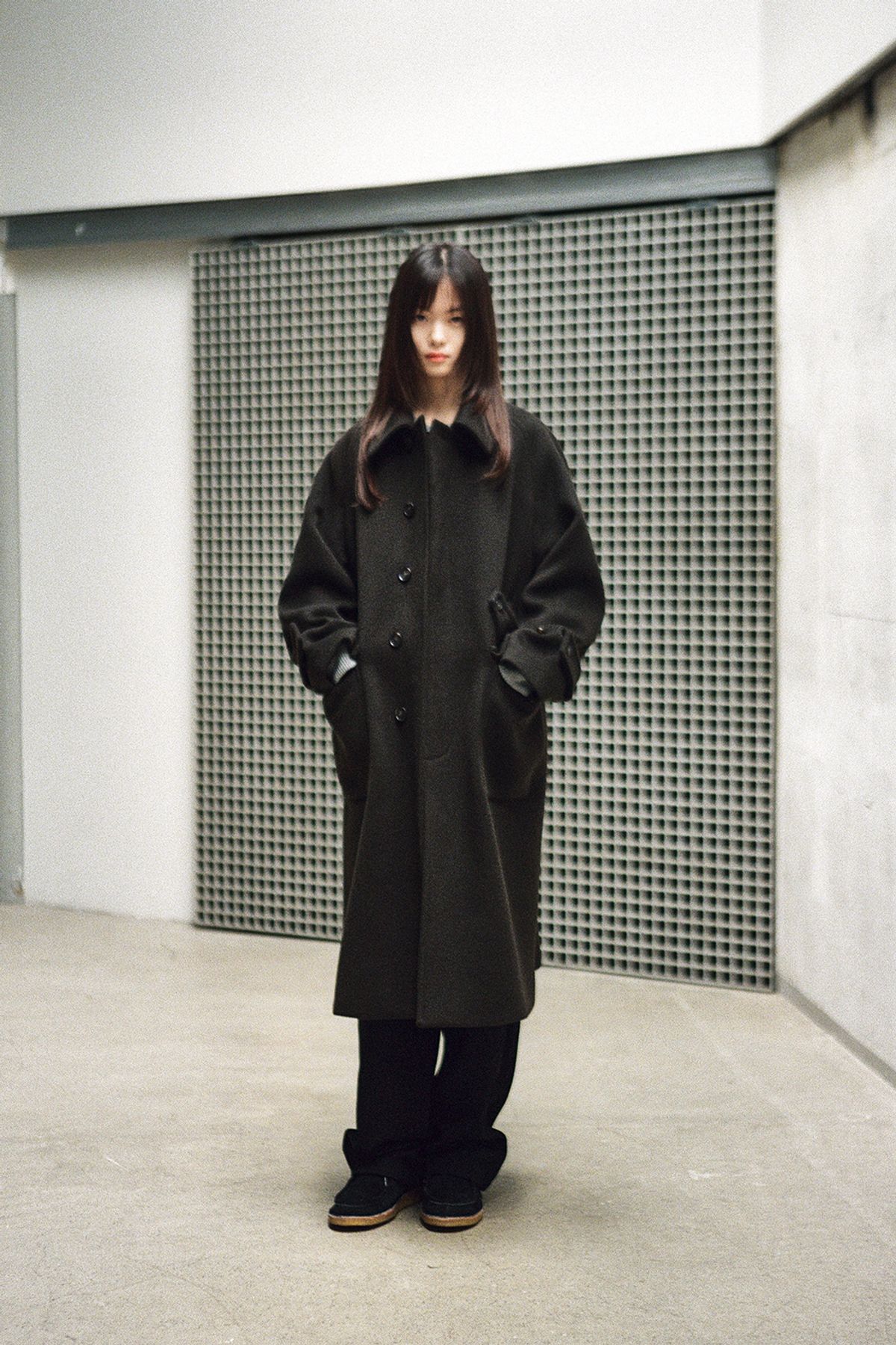 홀리선(HORLISUN) Winterport Wool Coat Dark Brown