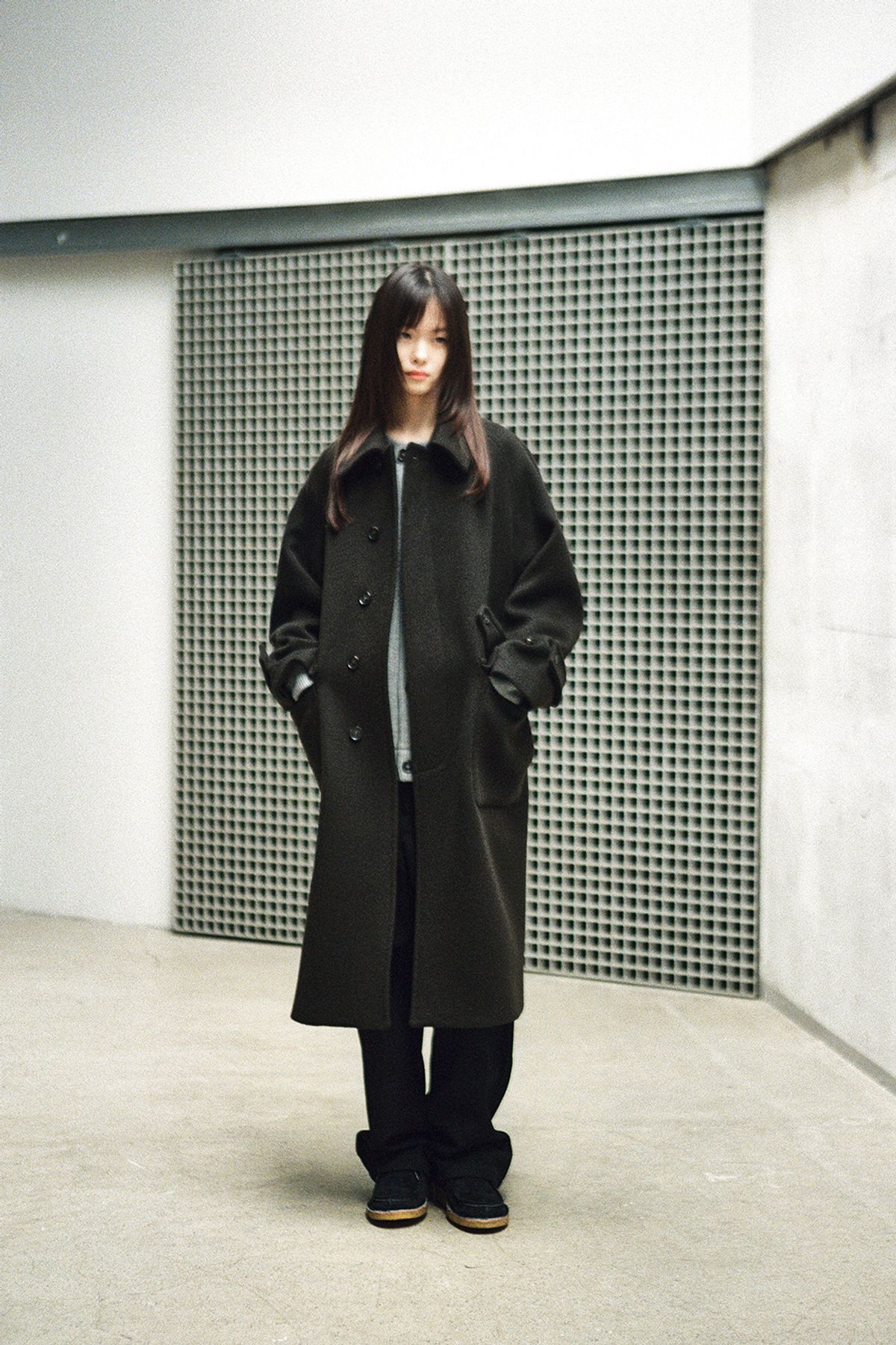 홀리선(HORLISUN) Winterport Wool Coat Dark Brown
