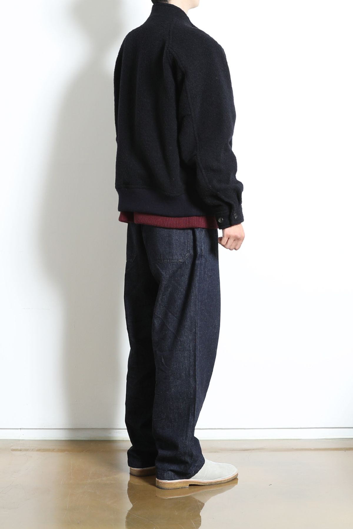 홀리선(HORLISUN) Visitor Wool Boucle Harrington Jacket Navy
