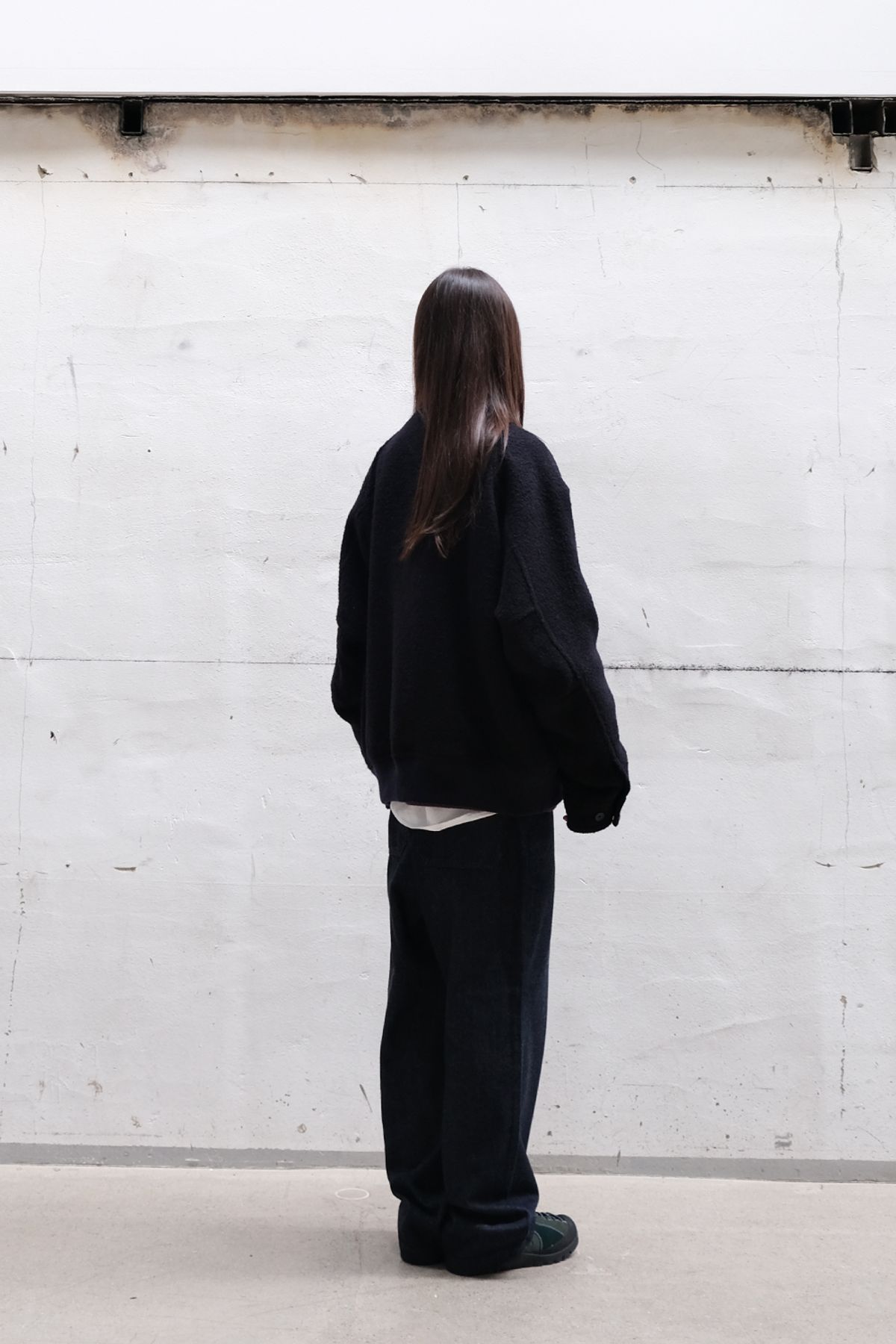 홀리선(HORLISUN) Visitor Wool Boucle Harrington Jacket Navy