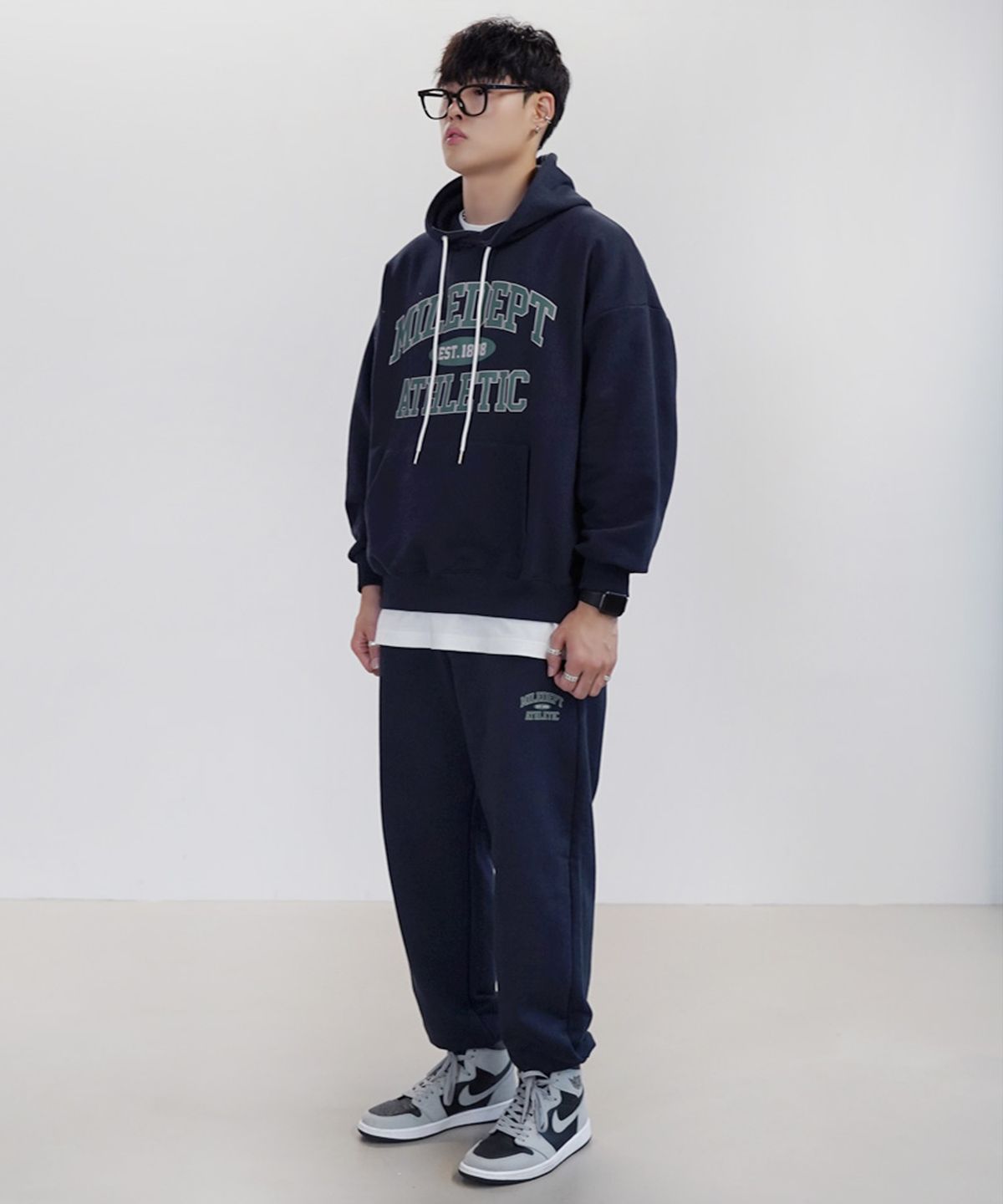 더마일(THEMILE) MILE DEPT SWEAT HOODIE [NAVY]