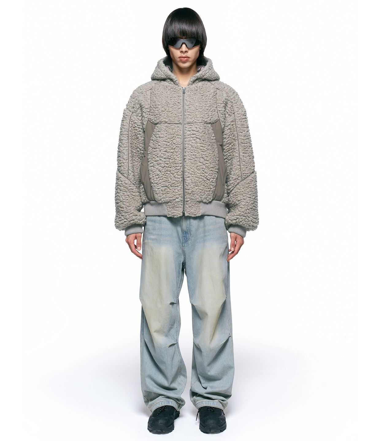 인사일런스(INSILENCE) 텍스처드 울 후드 점퍼 BEIGE