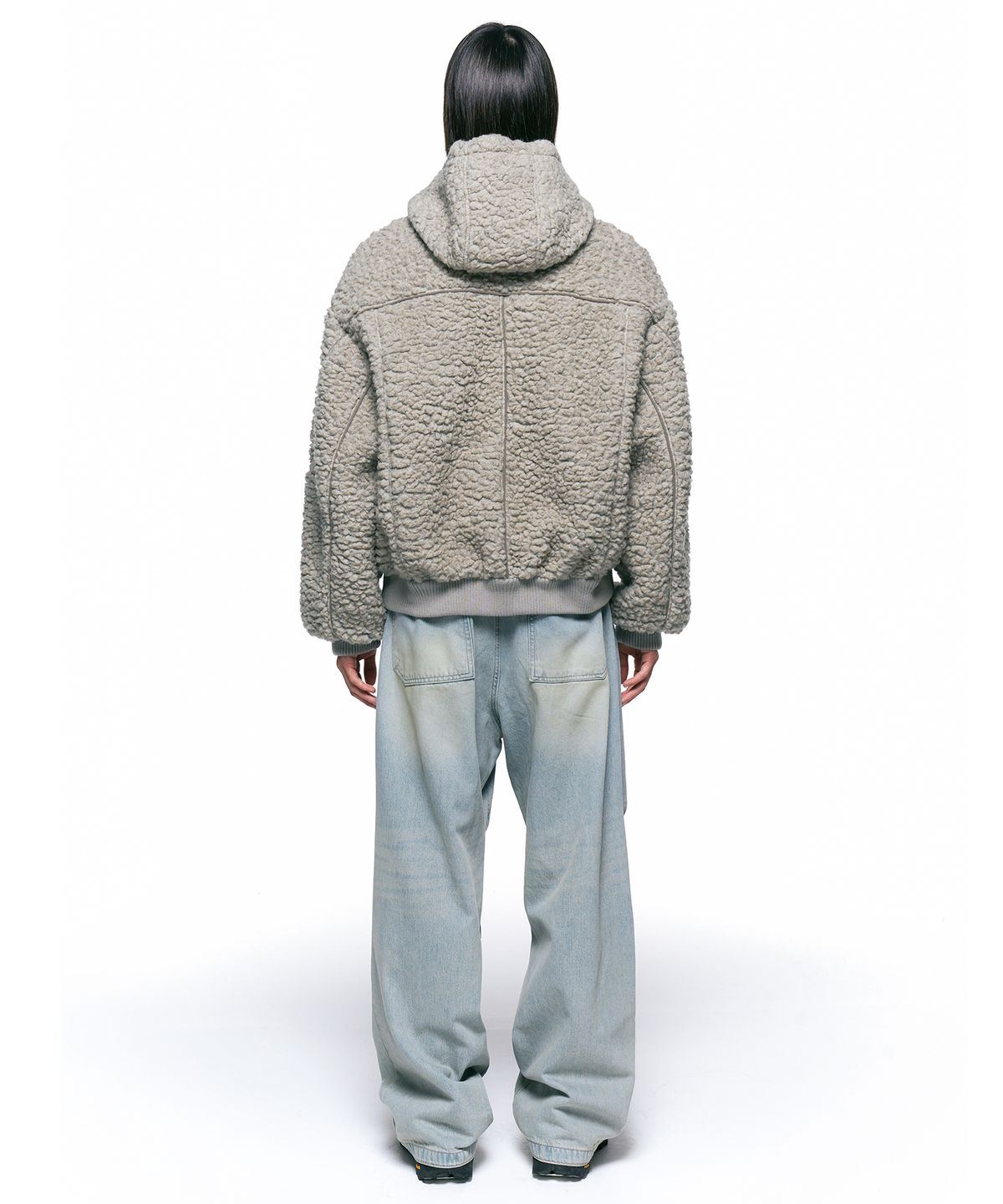 인사일런스(INSILENCE) 텍스처드 울 후드 점퍼 BEIGE