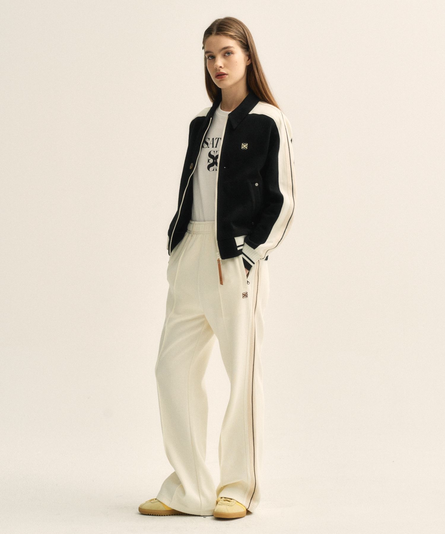 ◆SATUR◆ Lawton All Day Half Track Pants Resort Cream SA242 MUSINSA | SATUR Lawton All Day Track Pants Resort Cream