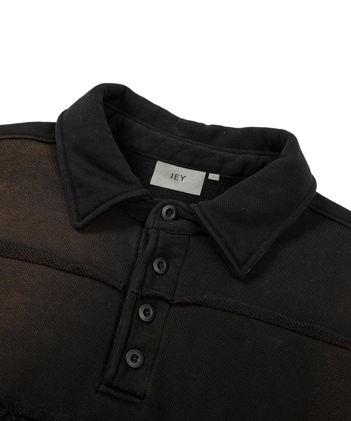 이에이(IEY) CUTTING COLLAR SWEATSHIRT Black